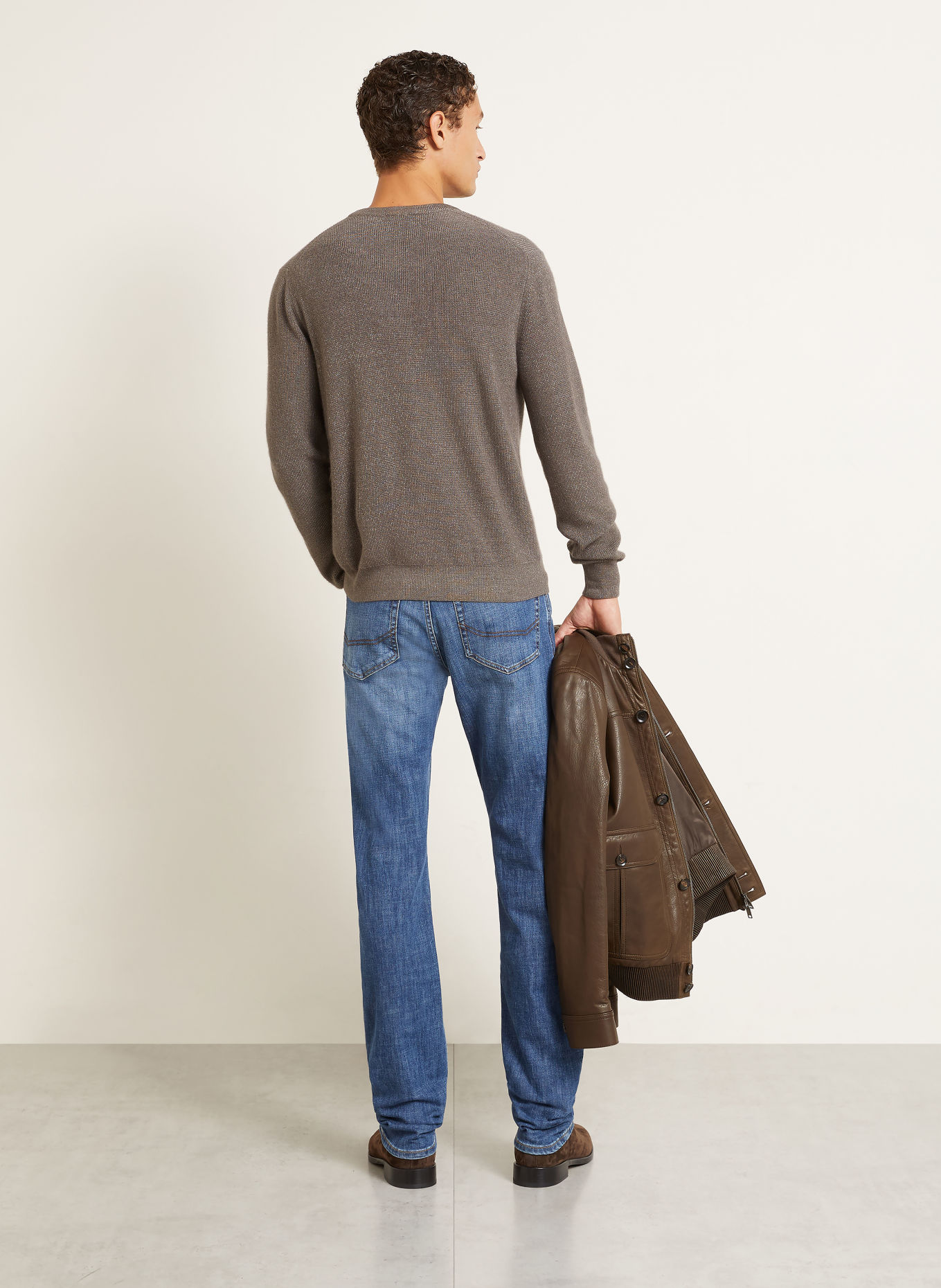 Brioni Pullover mit Seide und Cashmere: TAUPE