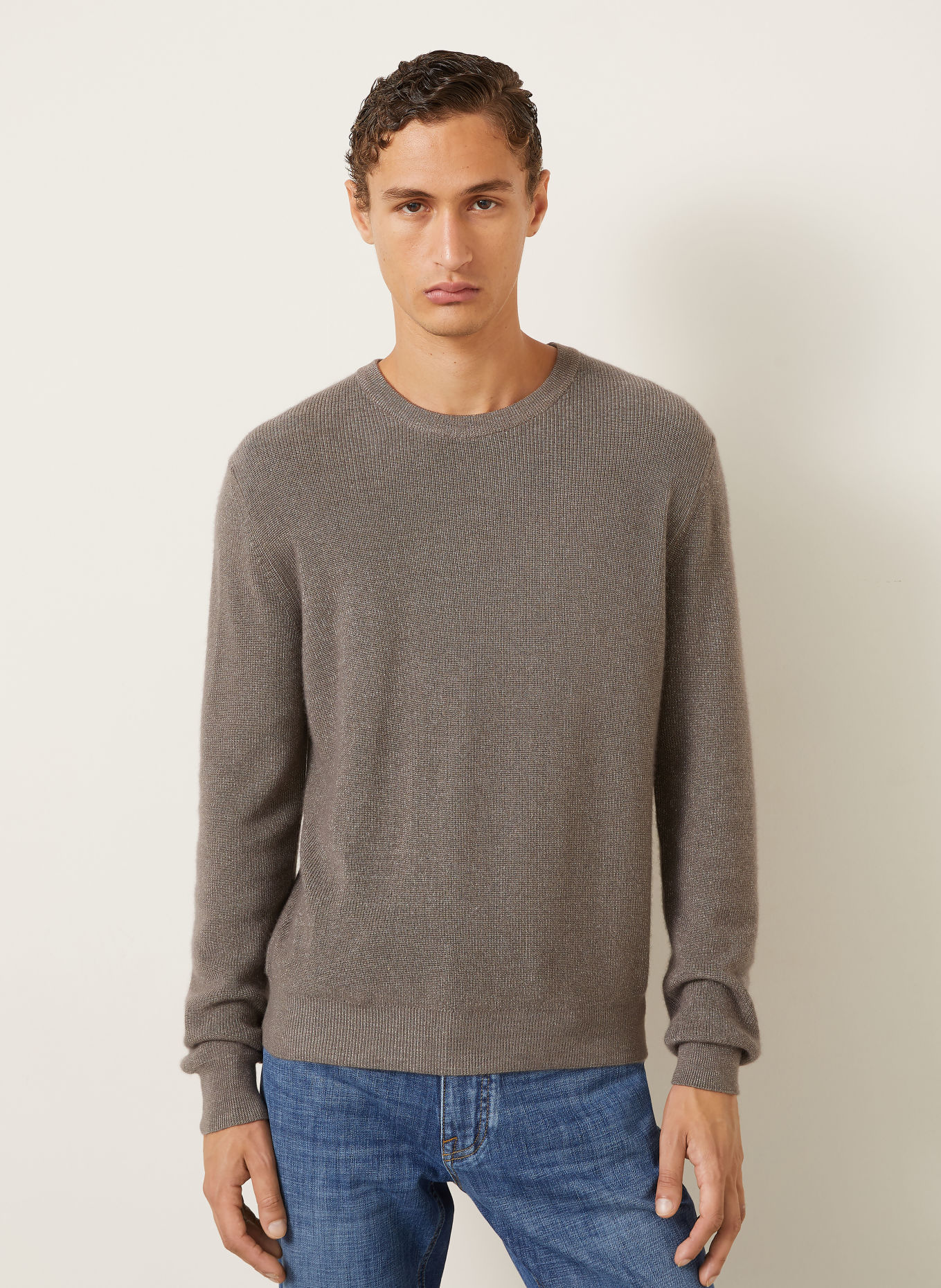 Brioni Pullover mit Seide und Cashmere: TAUPE