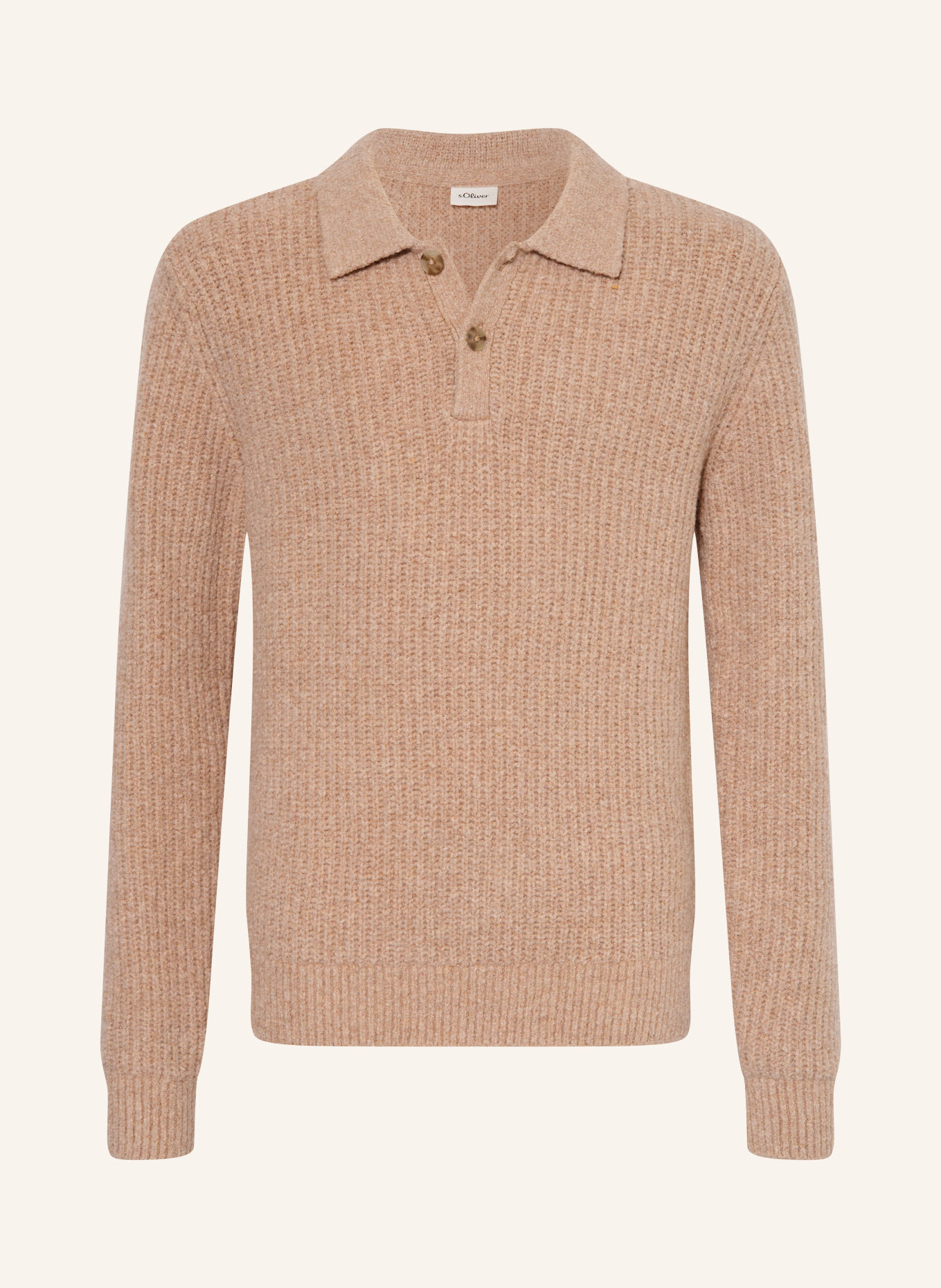 s.Oliver RED Strick-Poloshirt: CAMEL