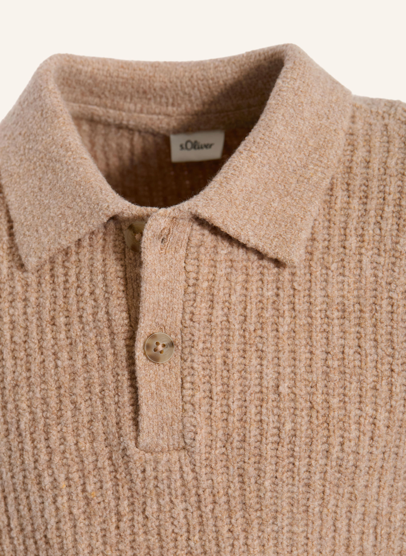 s.Oliver RED Strick-Poloshirt: CAMEL