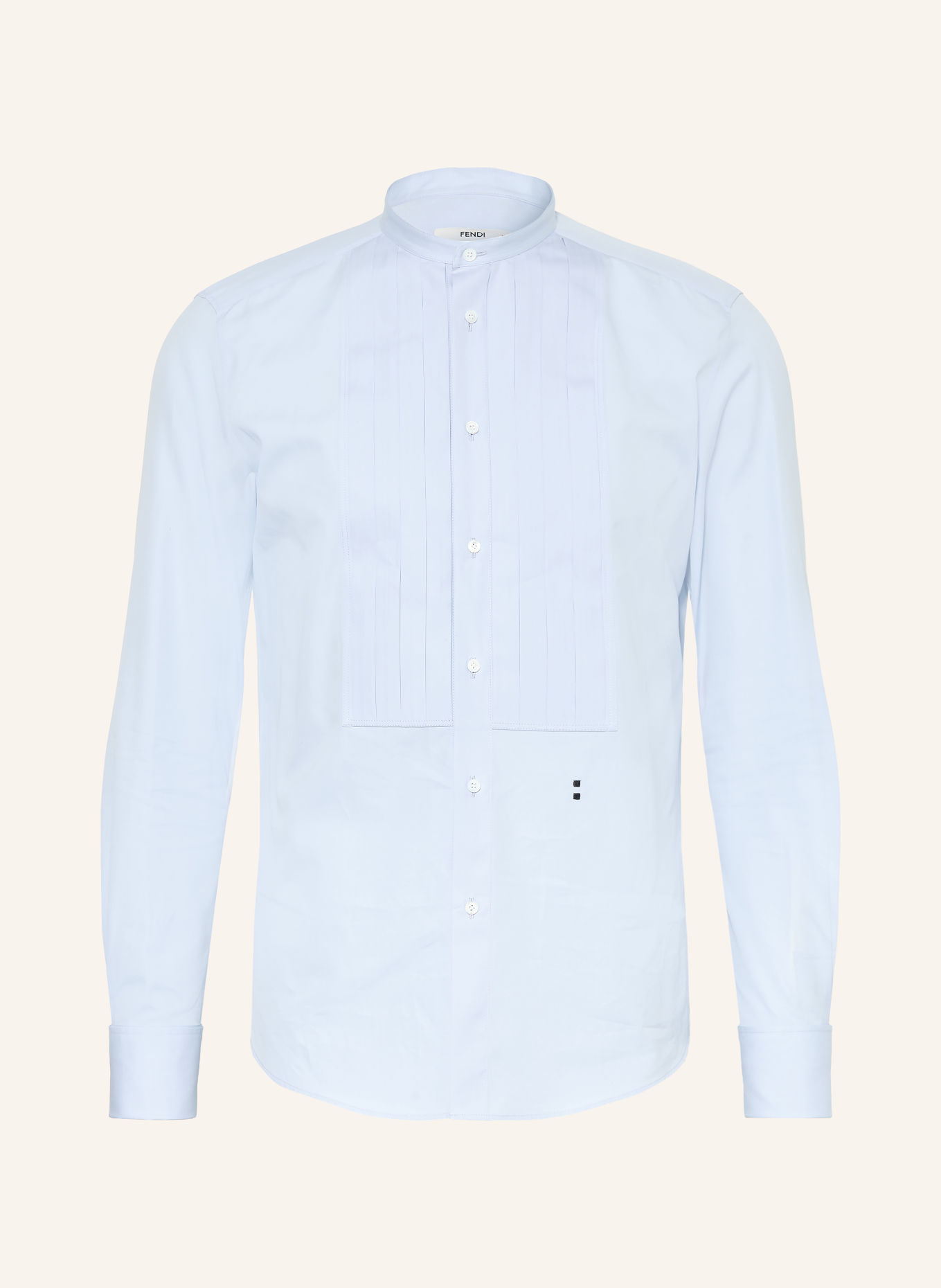 FENDI Hemd Slim Fit mit Stehkragen und Umschlagmanschette: HELLBLAU