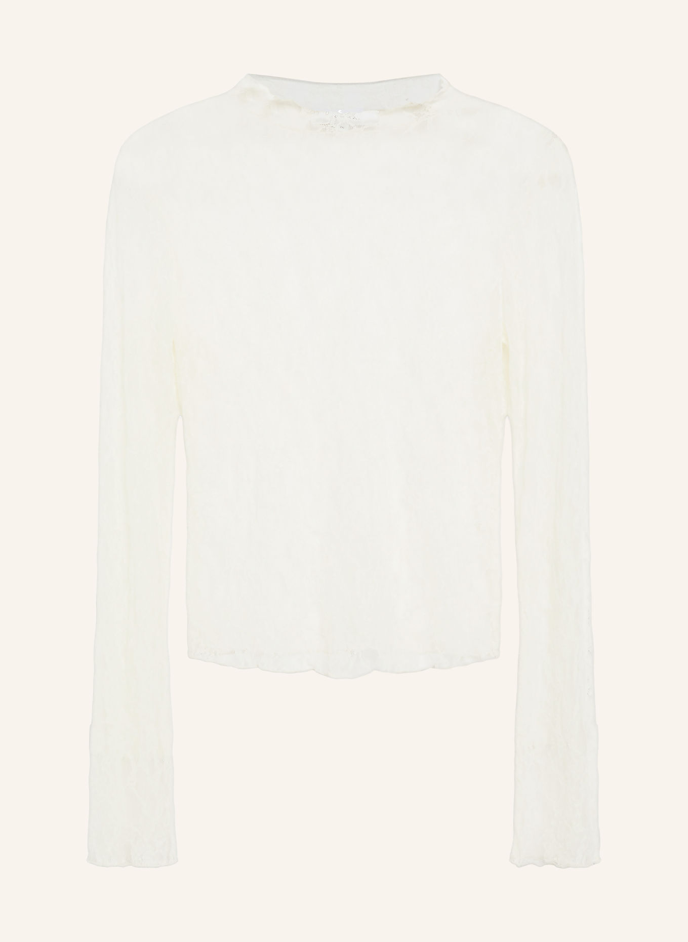 COMMA Long-sleeve shirt made of lace: WHITE
