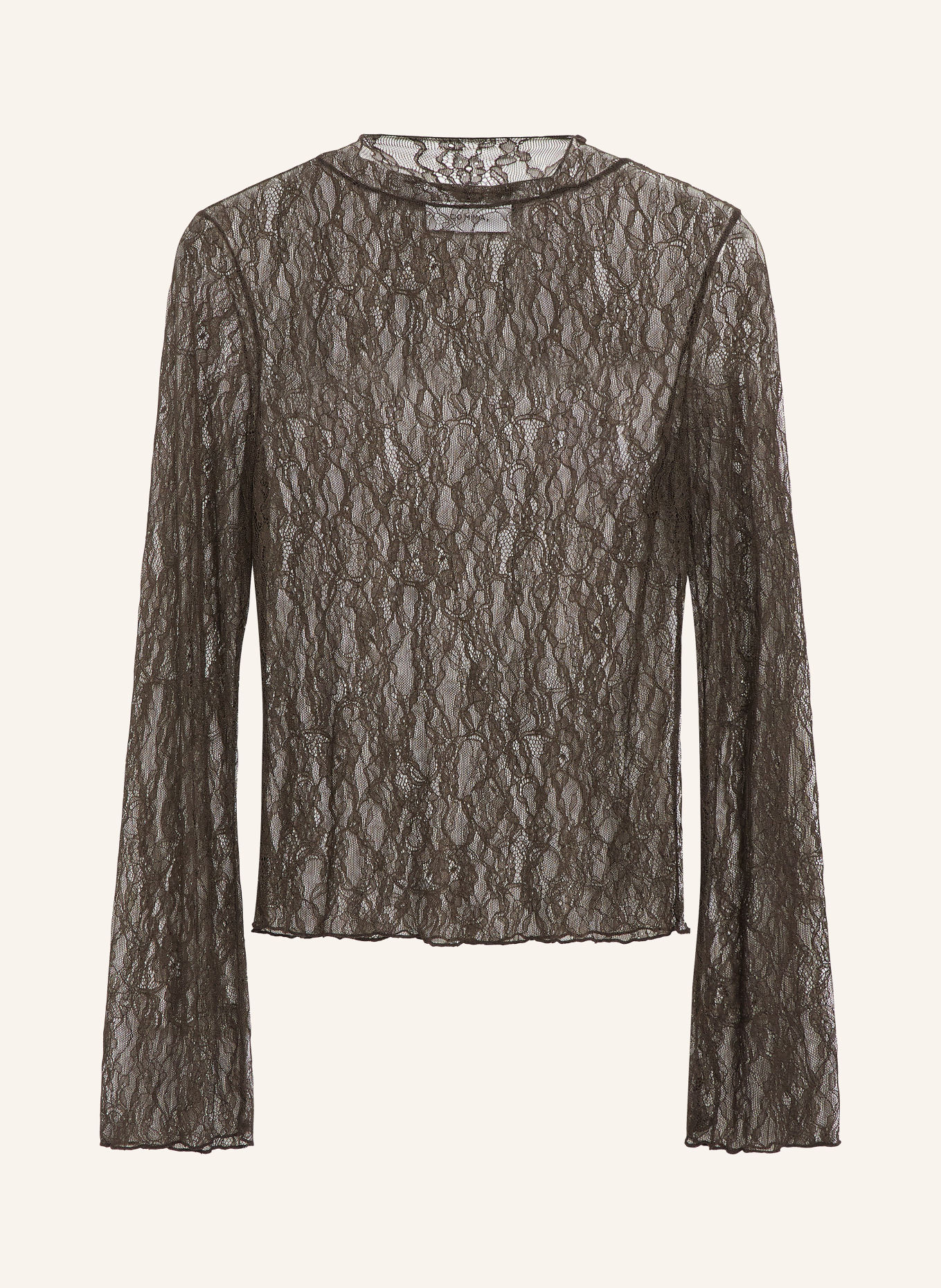 comma Longsleeve aus Spitze: DUNKELBRAUN