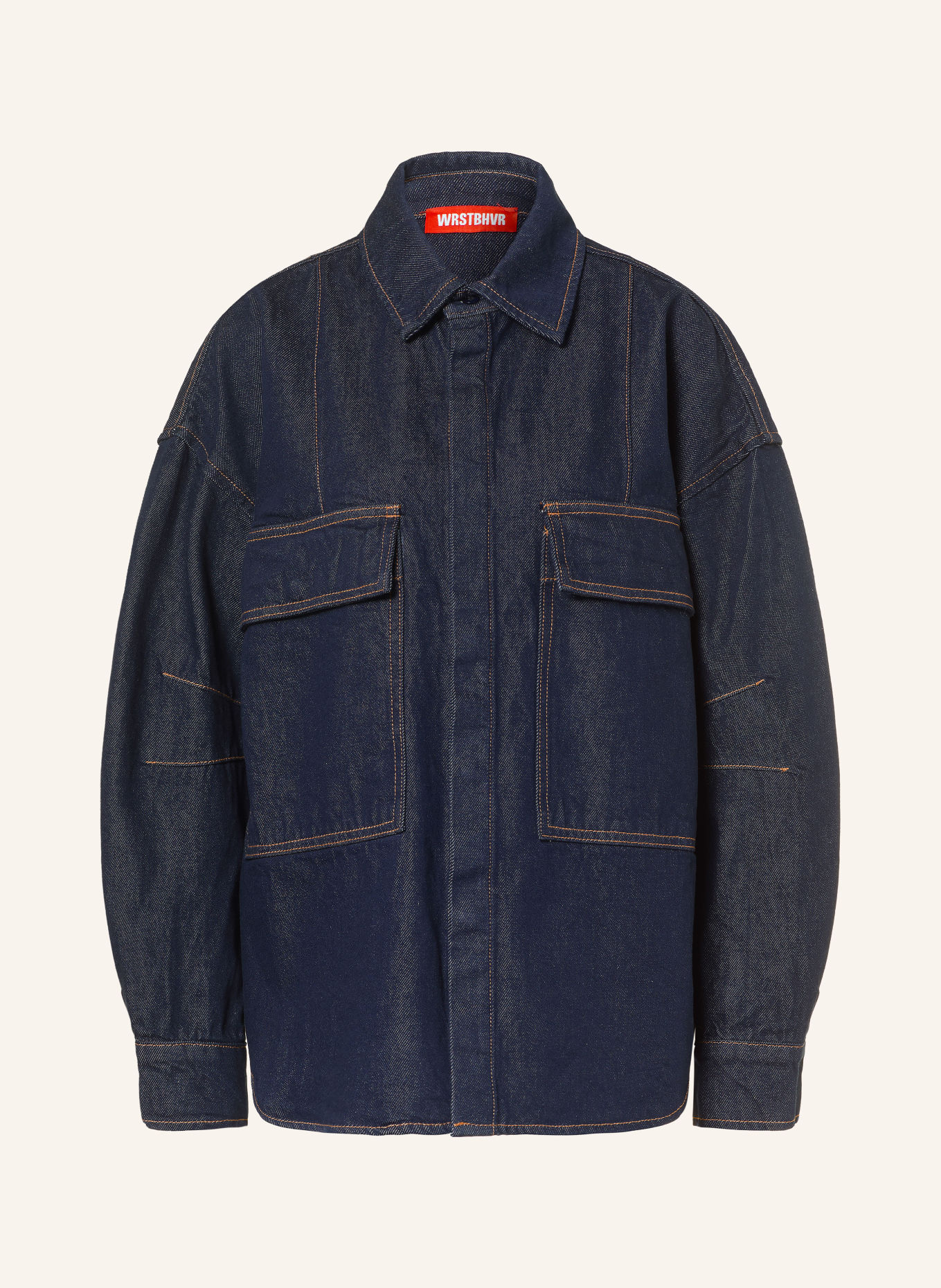 WRSTBHVR Bluzka jeansowa oversize BETS V2: GRANATOWY