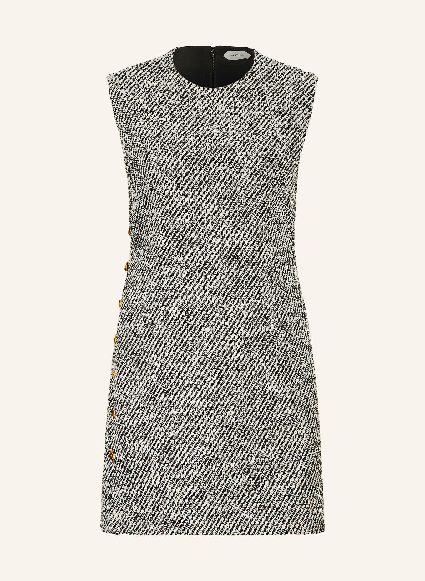 VERSACE Bouclé dress: BLACK / WHITE
