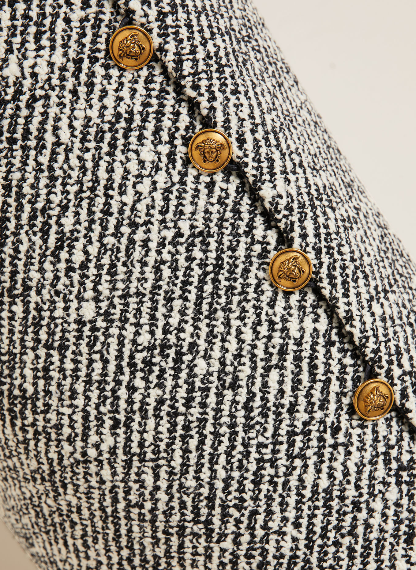 VERSACE Bouclé dress: BLACK / WHITE