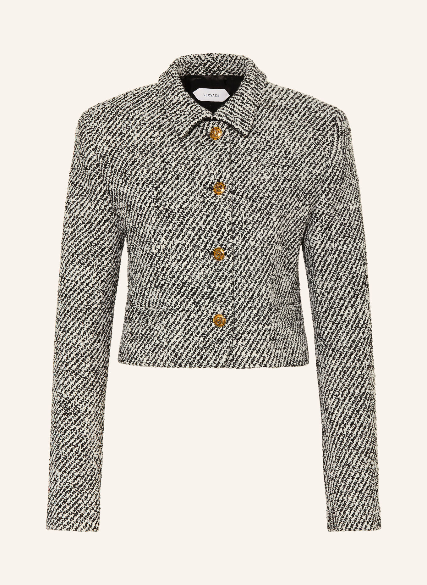 VERSACE Bouclé Blazer: BLACK / WHITE