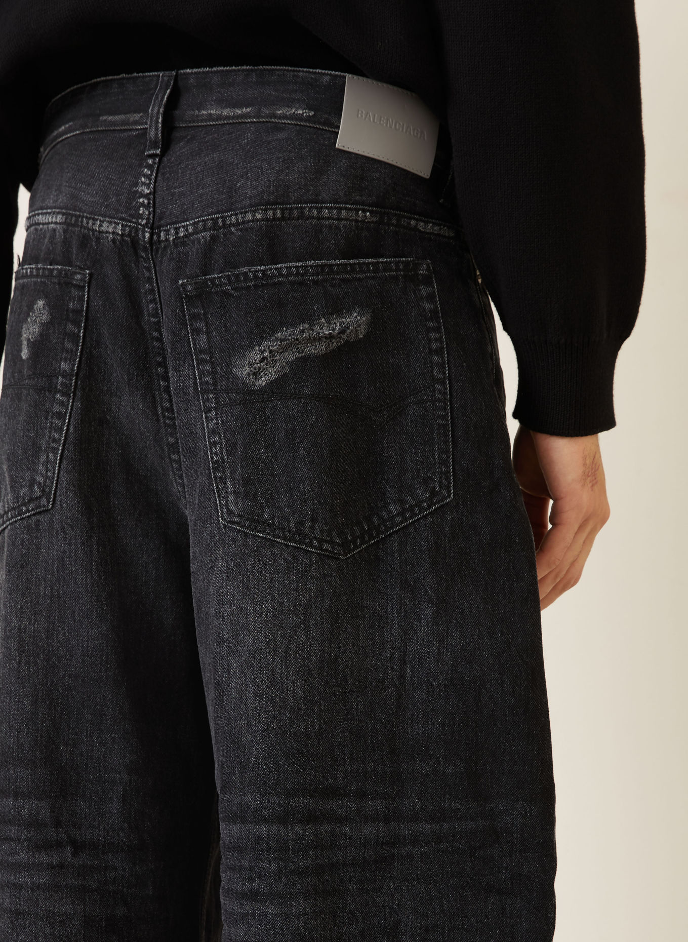 BALENCIAGA Jeansy o kroju regular fit ze skróconą długością nogawek: 1000 BLACK