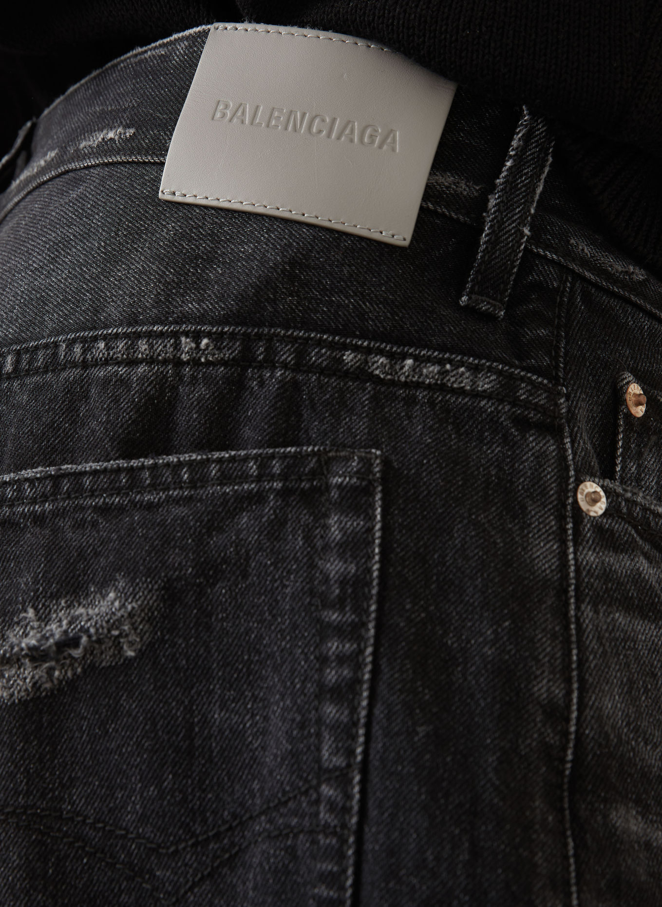BALENCIAGA Jeansy o kroju regular fit ze skróconą długością nogawek: 1000 BLACK