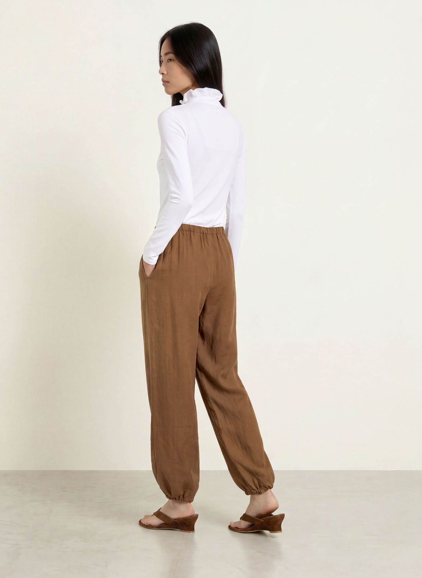 Rich & Royal Longsleeve mit Rüschen: WEISS