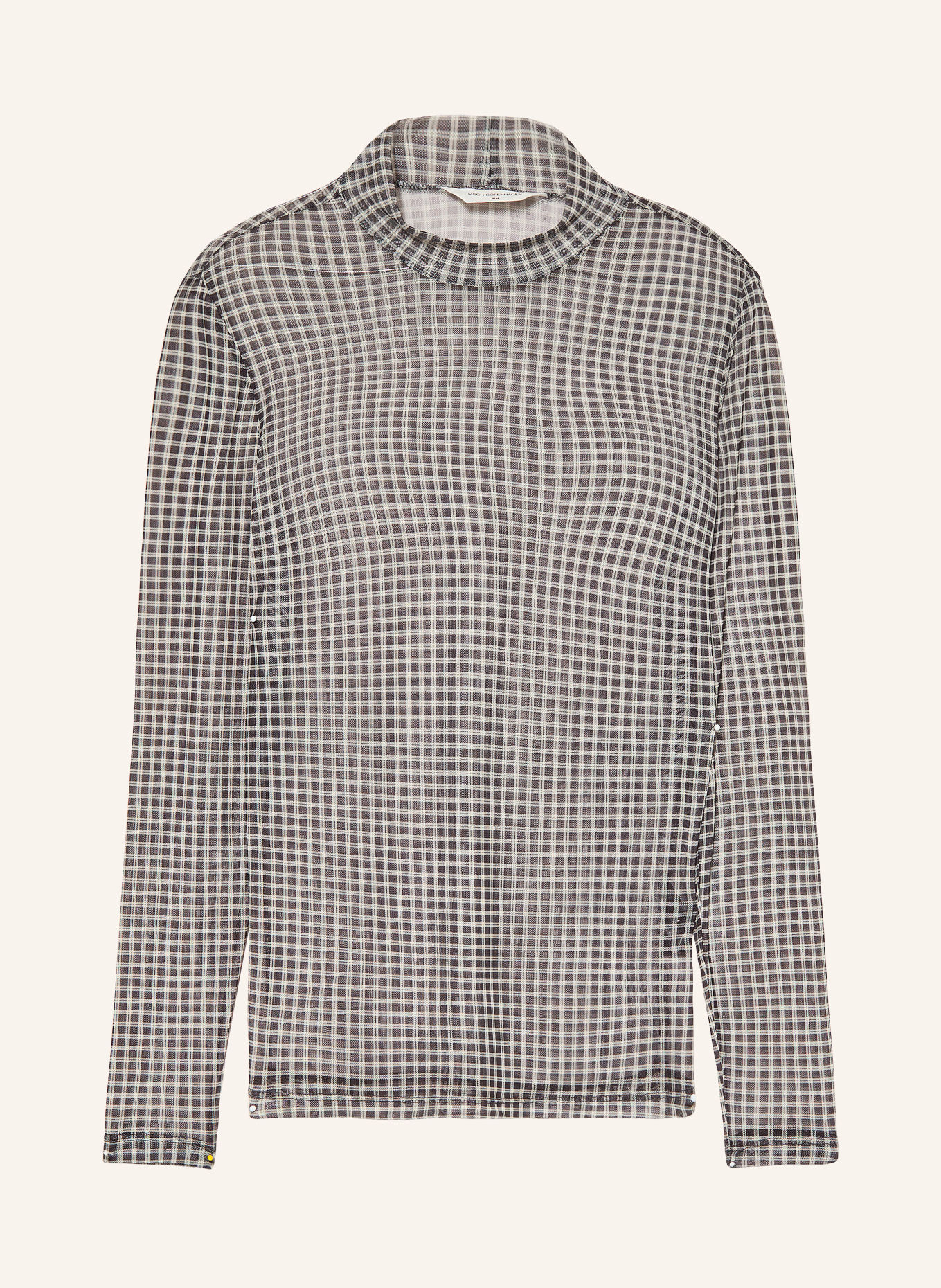 MSCH COPENHAGEN Longsleeve MSCHJANIE ILLENORA van mesh: ZWART / WIT