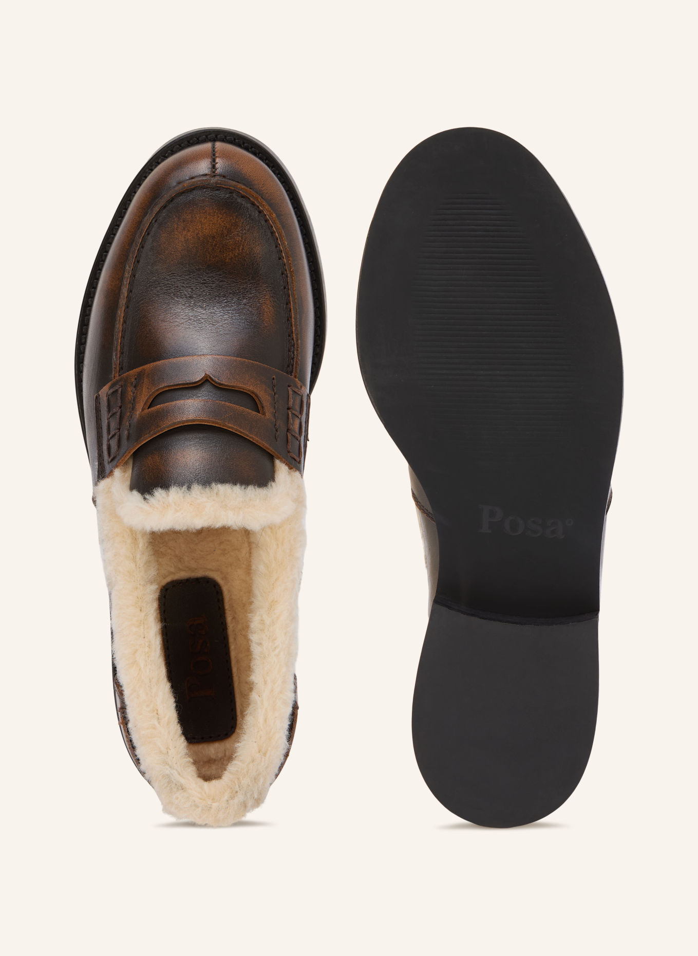Posa Loafers à barrette: MARRON FONCÉ