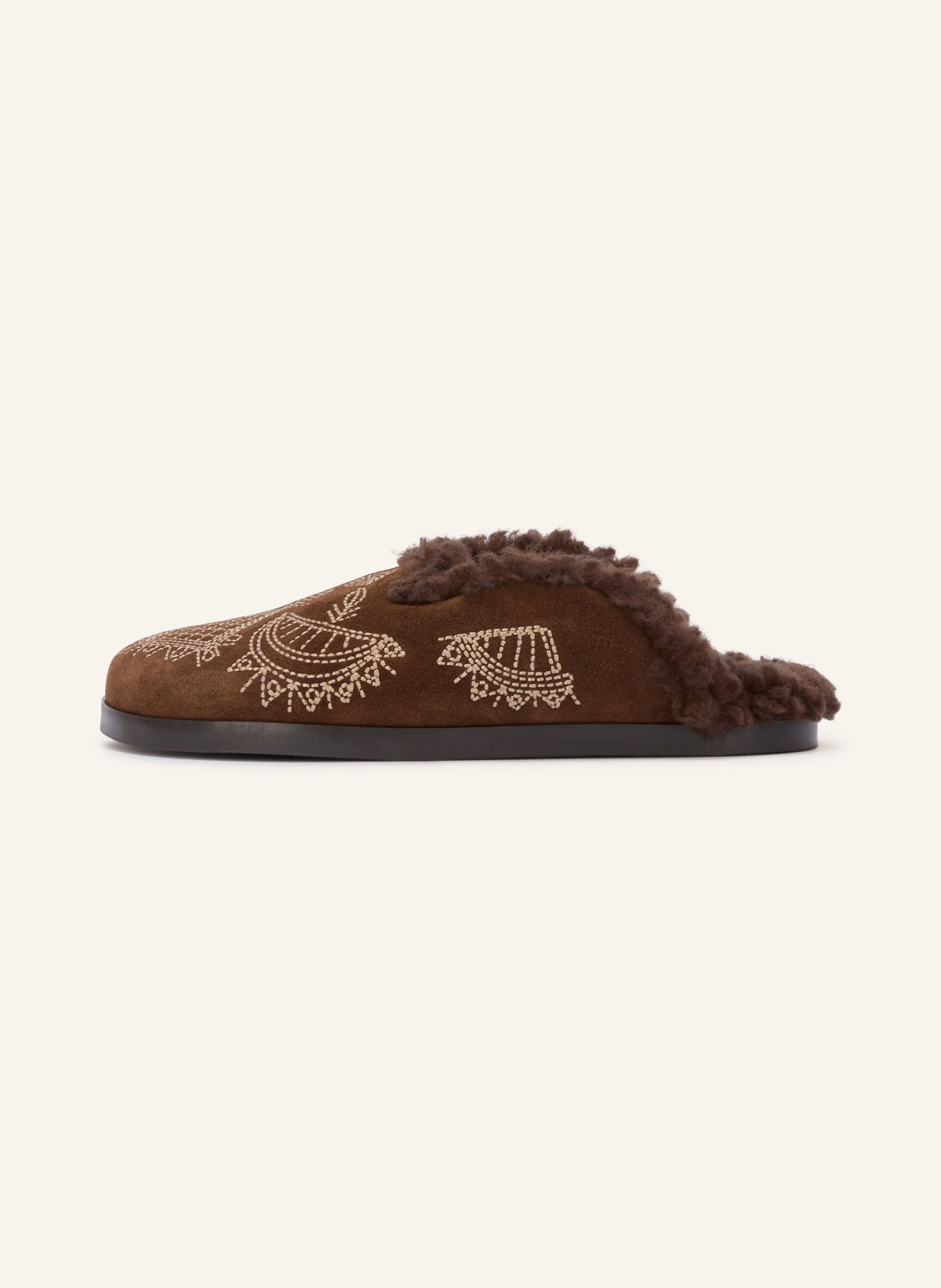 Posa Mules: DARK BROWN / BEIGE