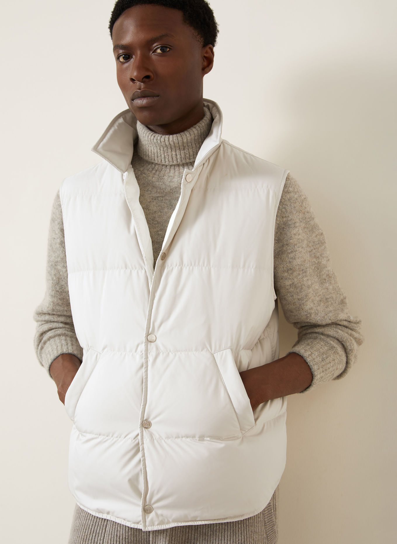 BRUNELLO CUCINELLI Daunenweste: CREME