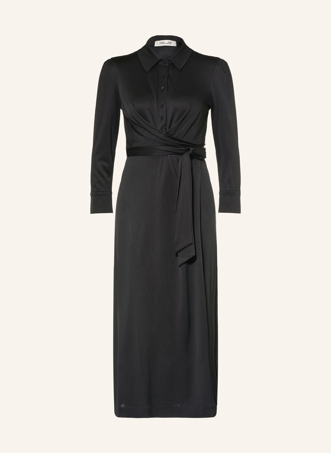 DIANE VON FURSTENBERG Hemdblusenkleid SANA in Wickeloptik: SCHWARZ