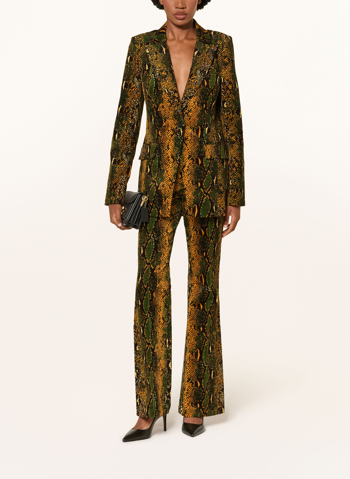 DIANE VON FURSTENBERG Corduroyblazer CHARLIE: GROEN / COGNAC / MARRON FONCÉ