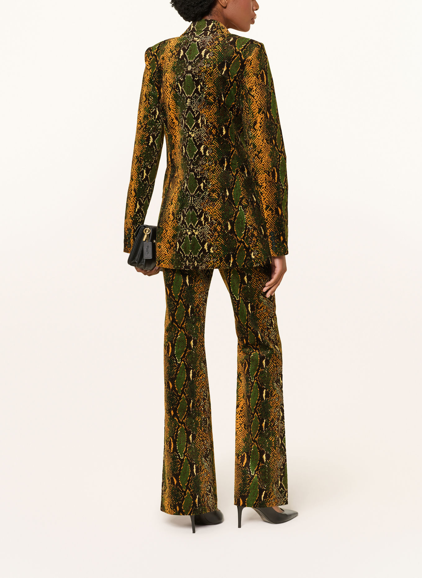DIANE VON FURSTENBERG Corduroyblazer CHARLIE: GROEN / COGNAC / MARRON FONCÉ