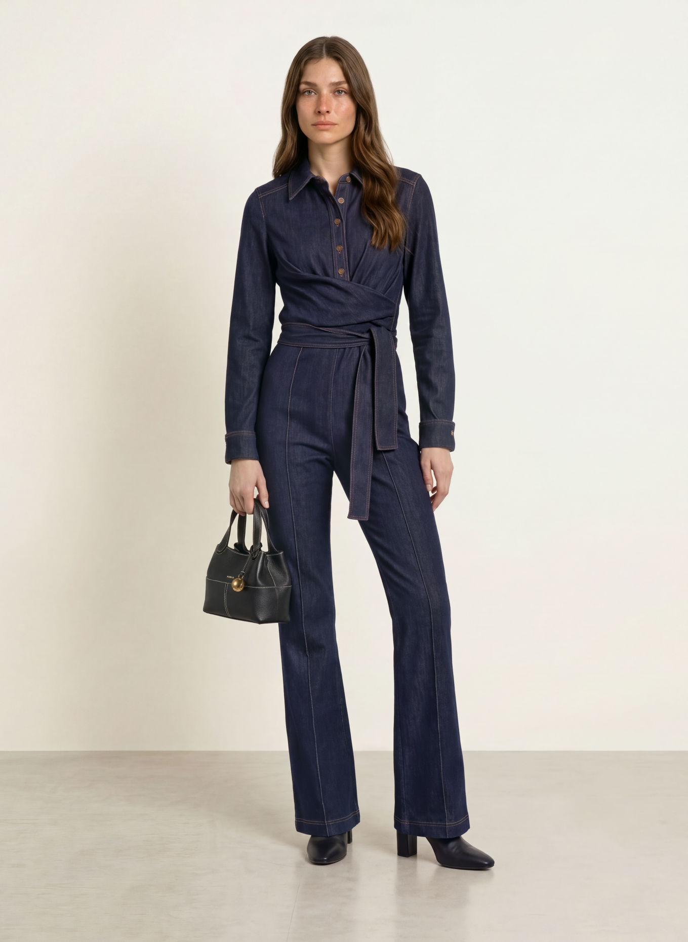 DIANE VON FURSTENBERG Jeans-Jumpsuit MICHELE: DONKERBLAUW