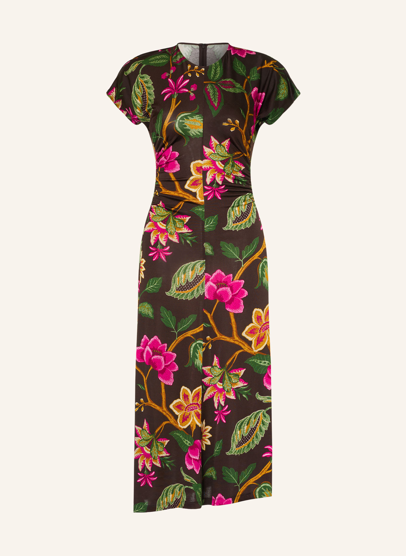 DIANE VON FURSTENBERG Jerseyjurk MAVIS: MARRON FONCÉ / FUCHSIA / GROEN