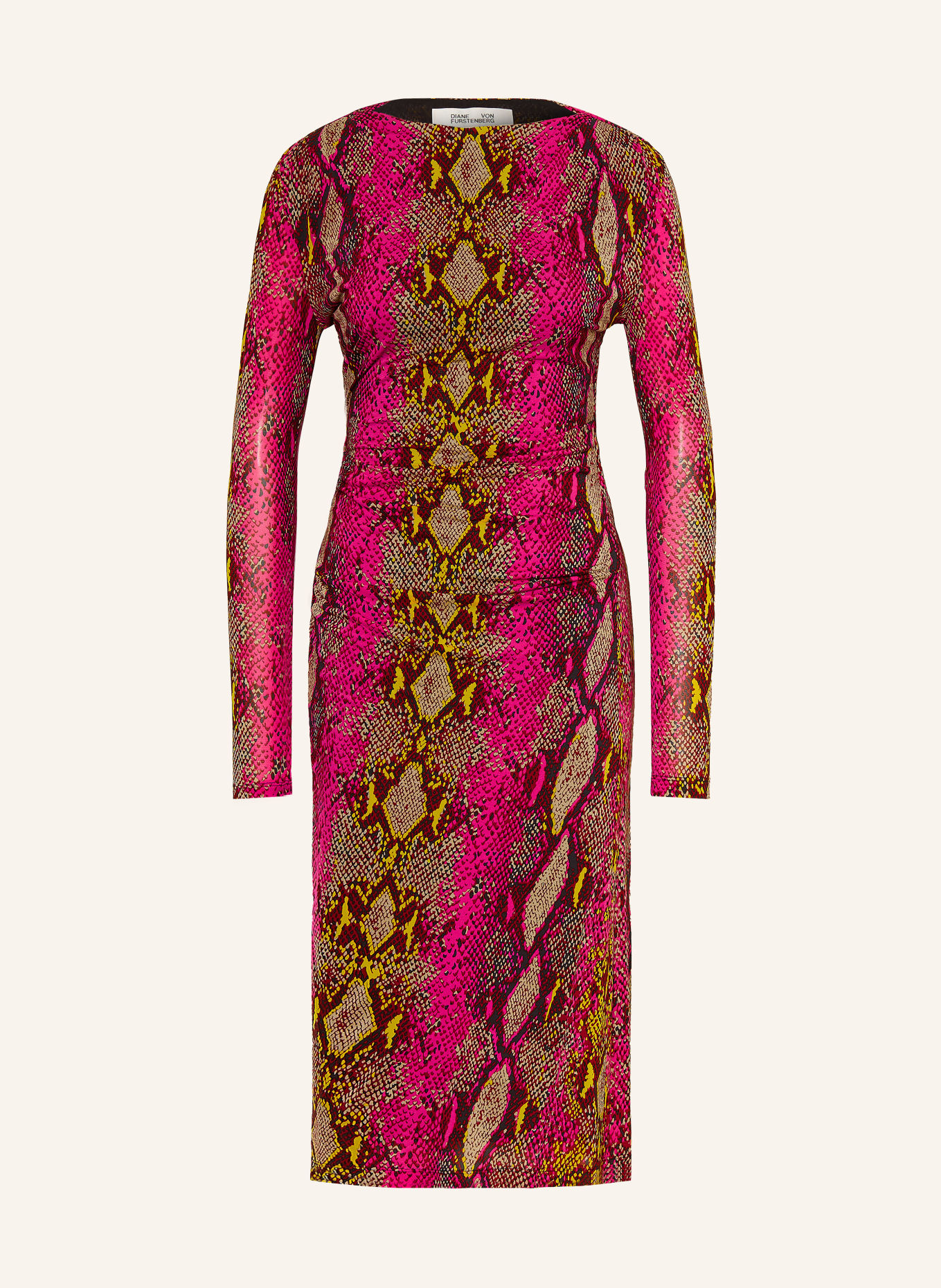 DIANE VON FURSTENBERG Jerseyjurk DARRIUS: ROZE / DONKERROOD / GEEL