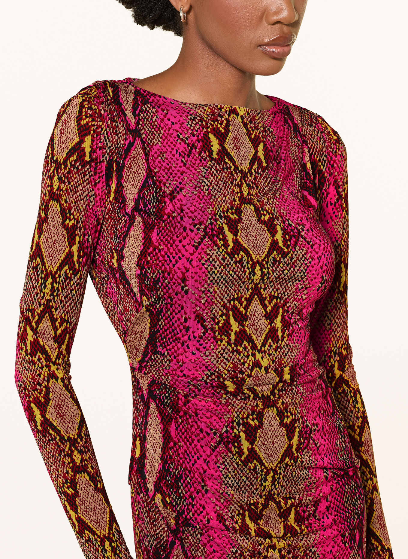 DIANE VON FURSTENBERG Jerseyjurk DARRIUS: ROZE / DONKERROOD / GEEL
