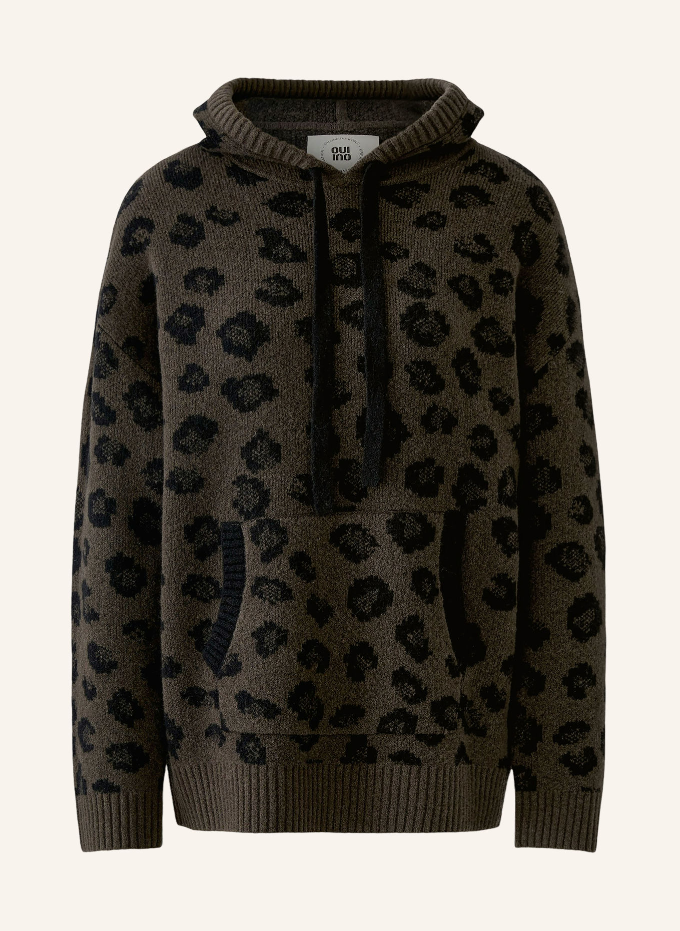 oui Strick-Hoodie: BRAUN / SCHWARZ