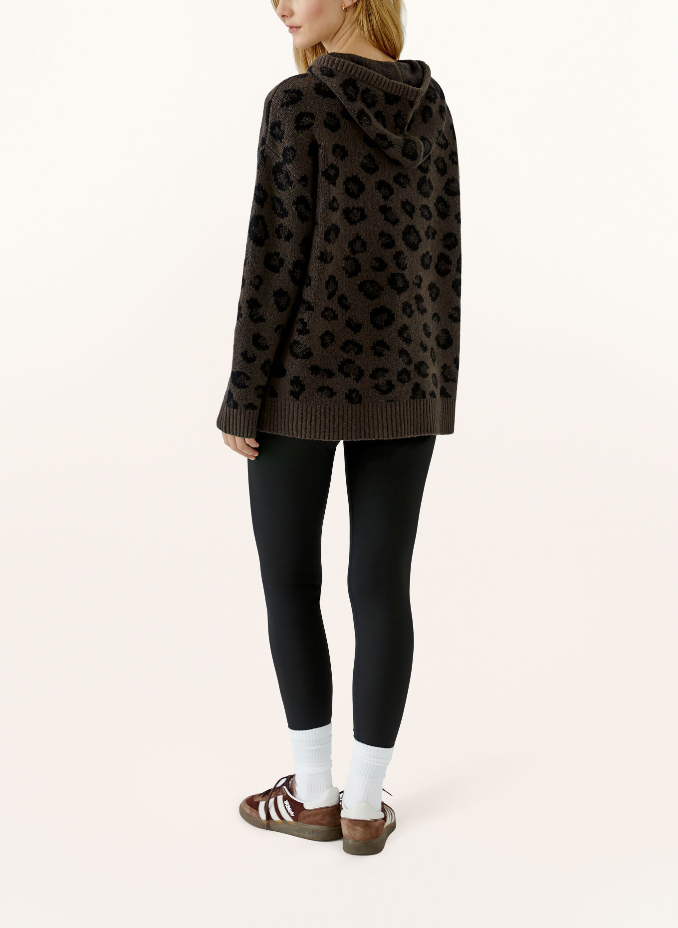 oui Strick-Hoodie: BRAUN / SCHWARZ
