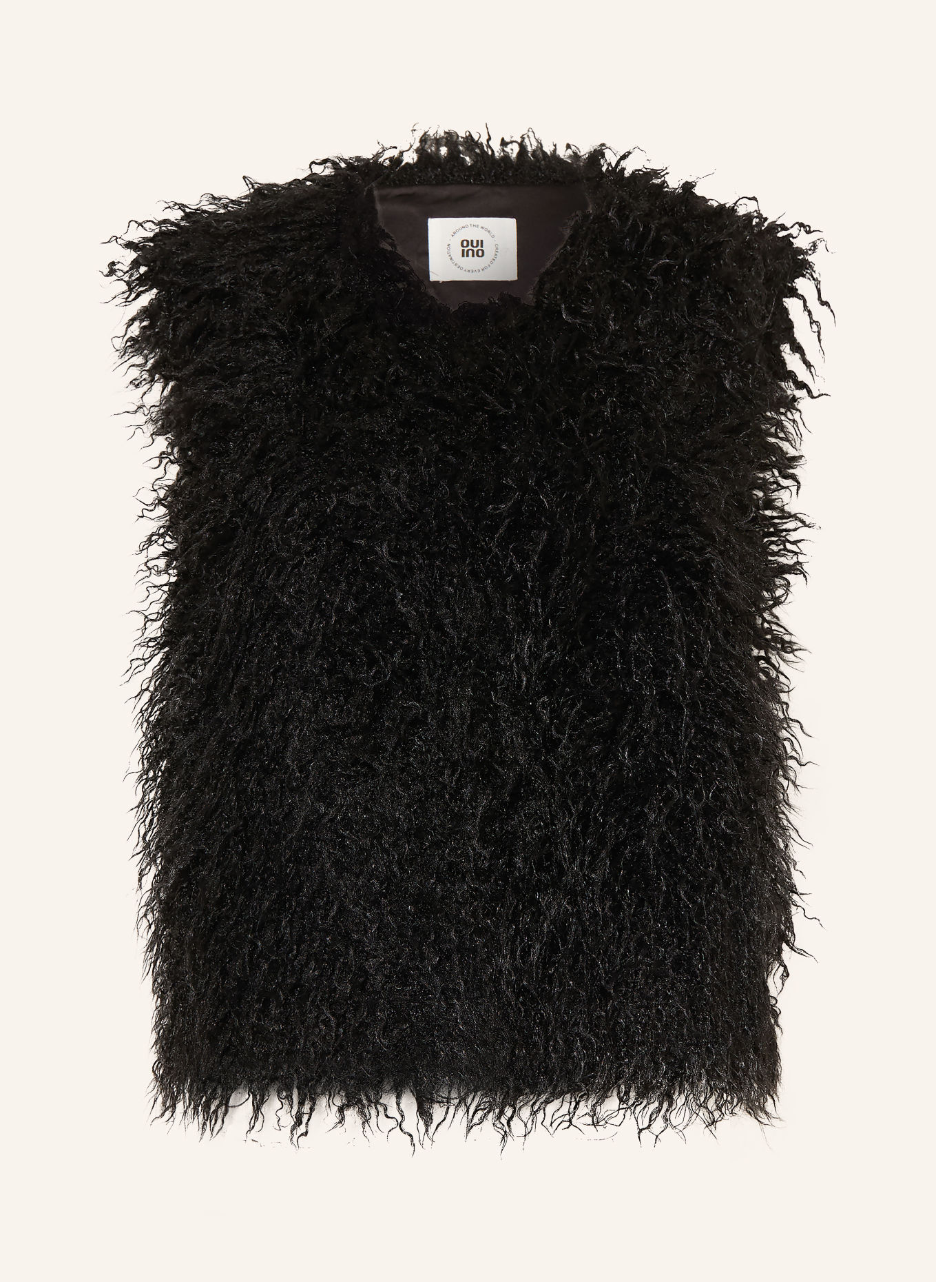 oui Faux Fur Vest: BLACK