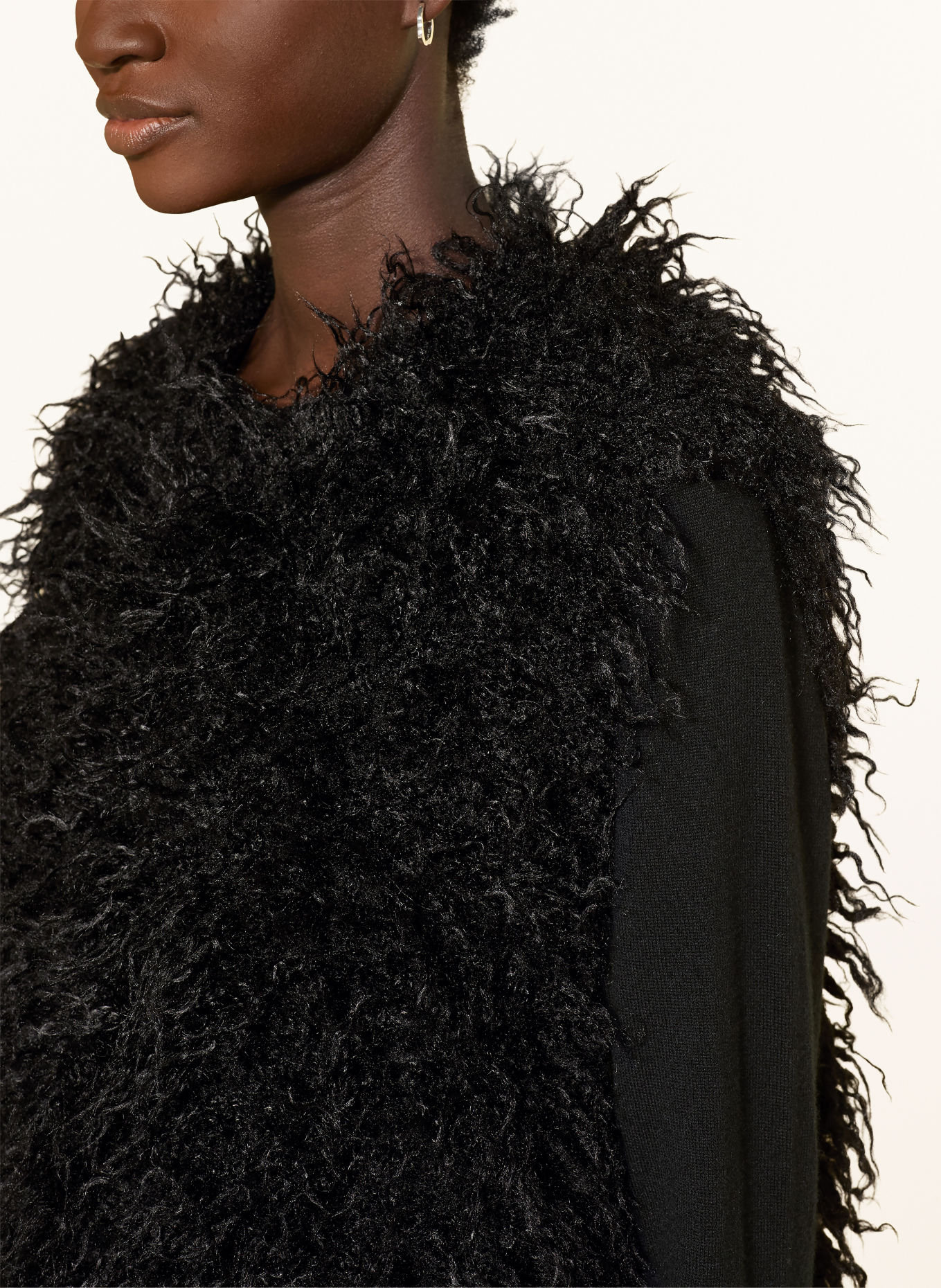 oui Faux Fur Vest: BLACK