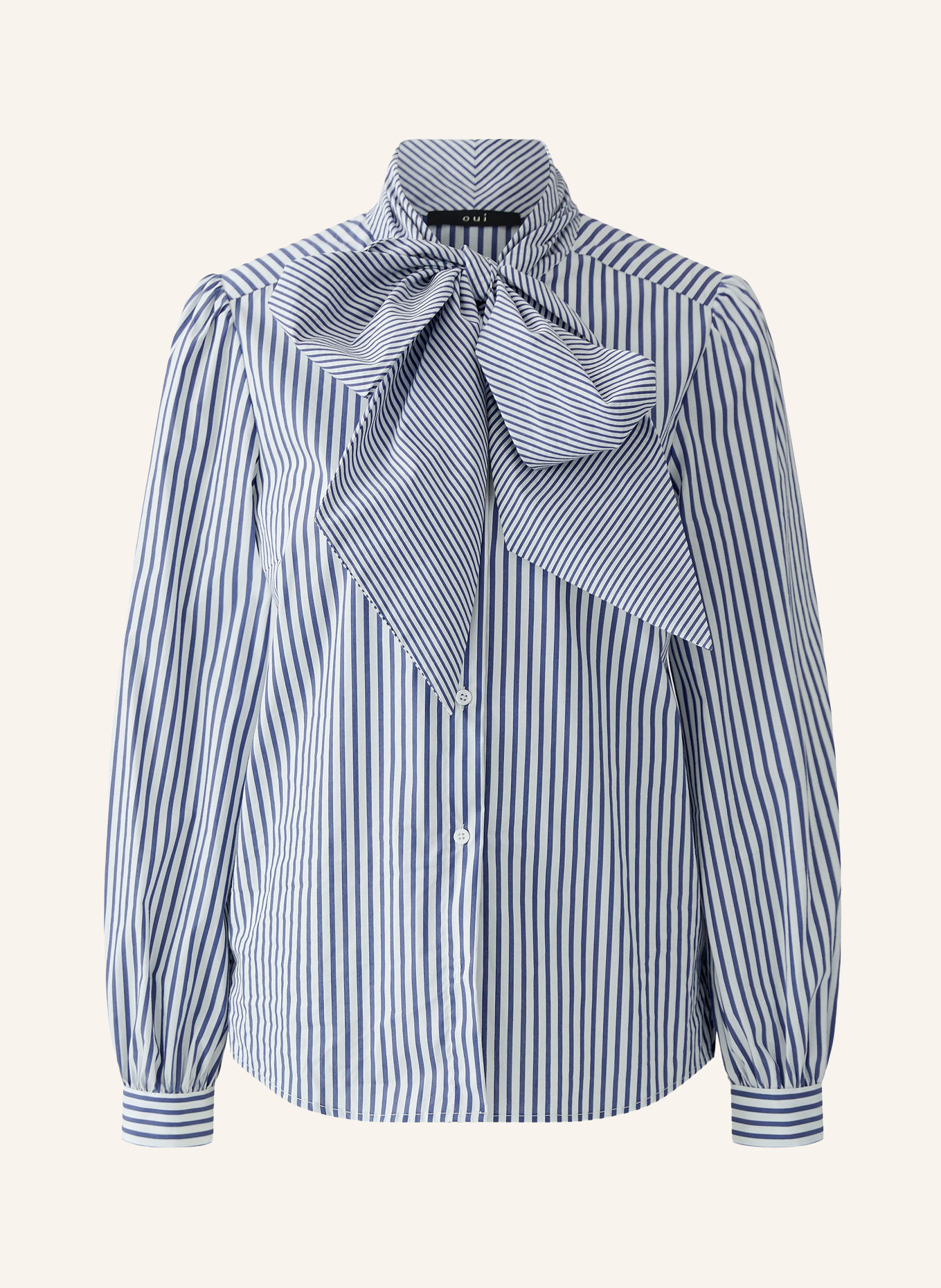 oui Schluppenbluse: BLAU / WEISS