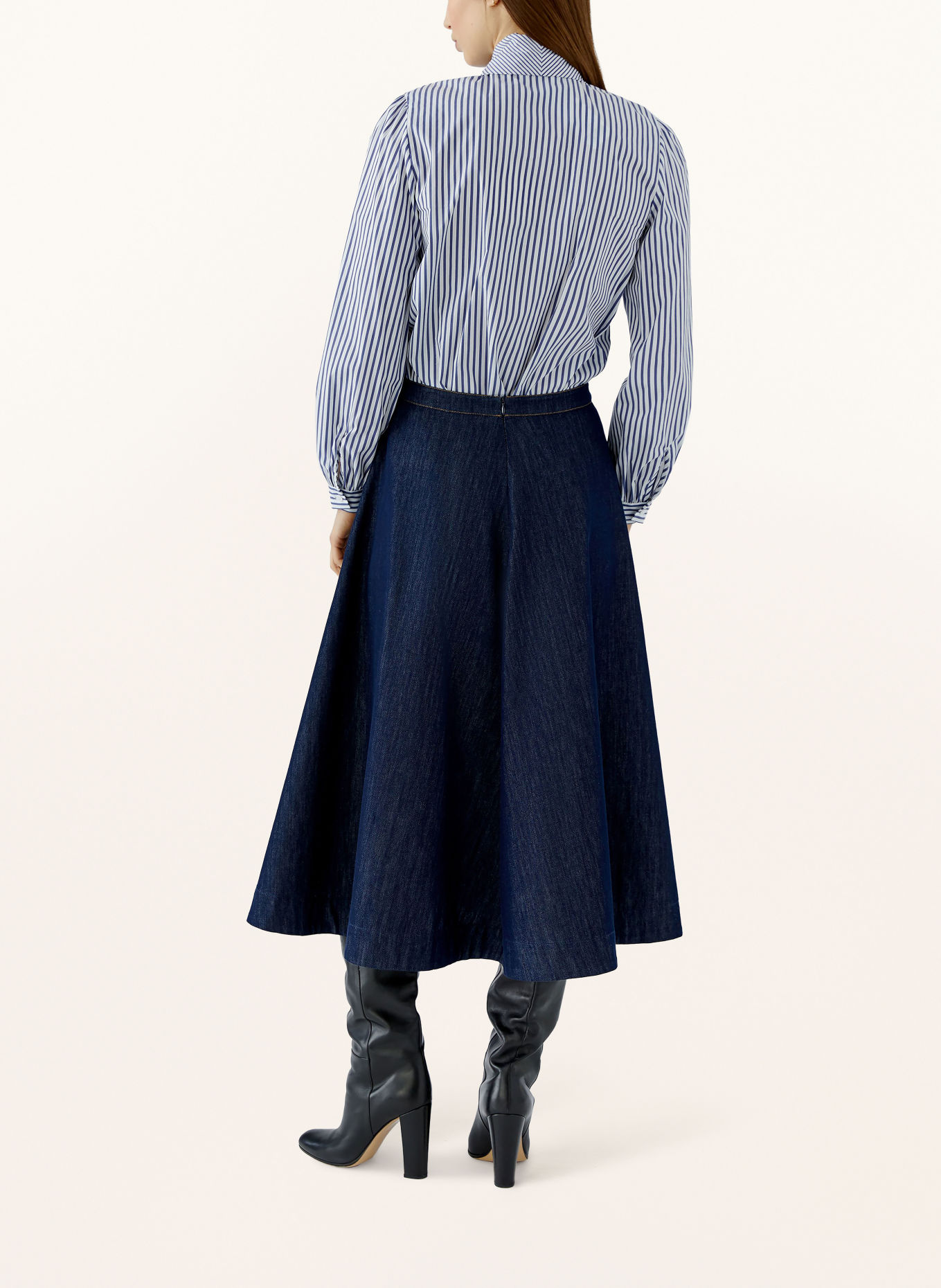 oui Schluppenbluse: BLAU / WEISS