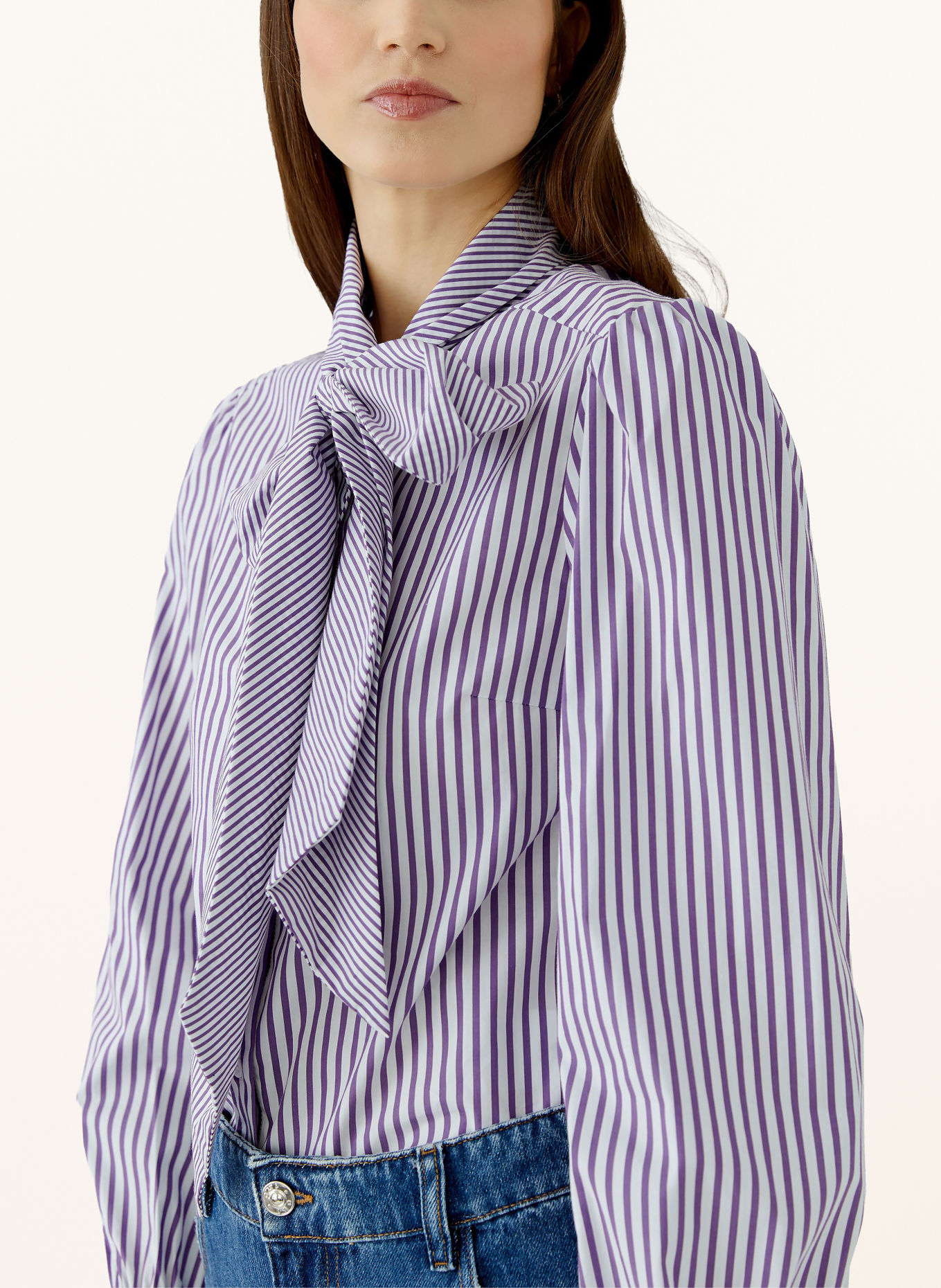 oui Schluppenbluse: LILA / WEISS