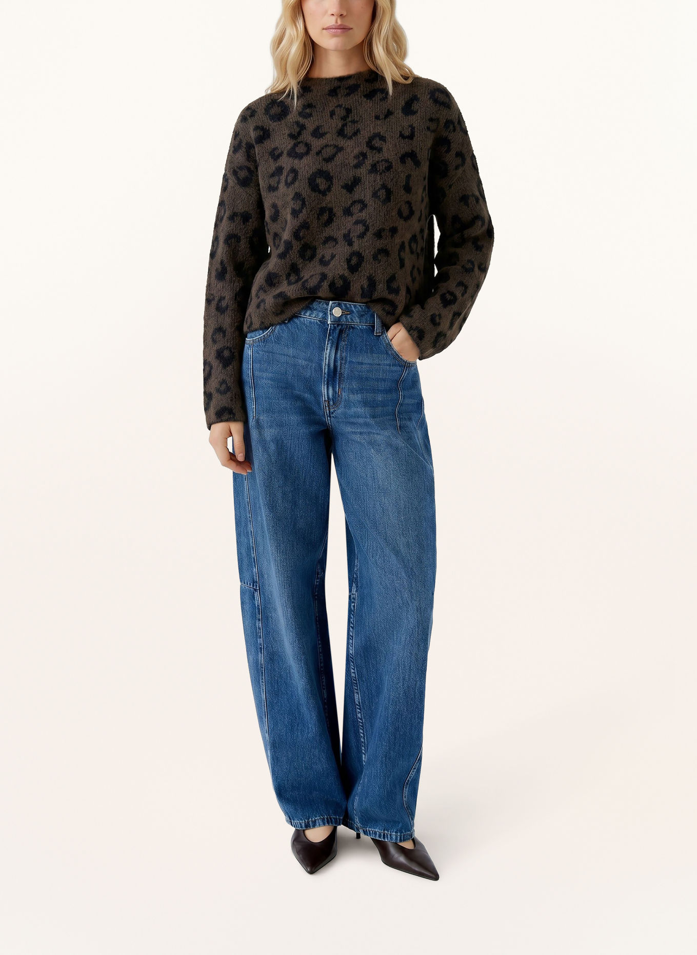 oui Pull: MARRON FONCÉ / GRIS FONCÉ