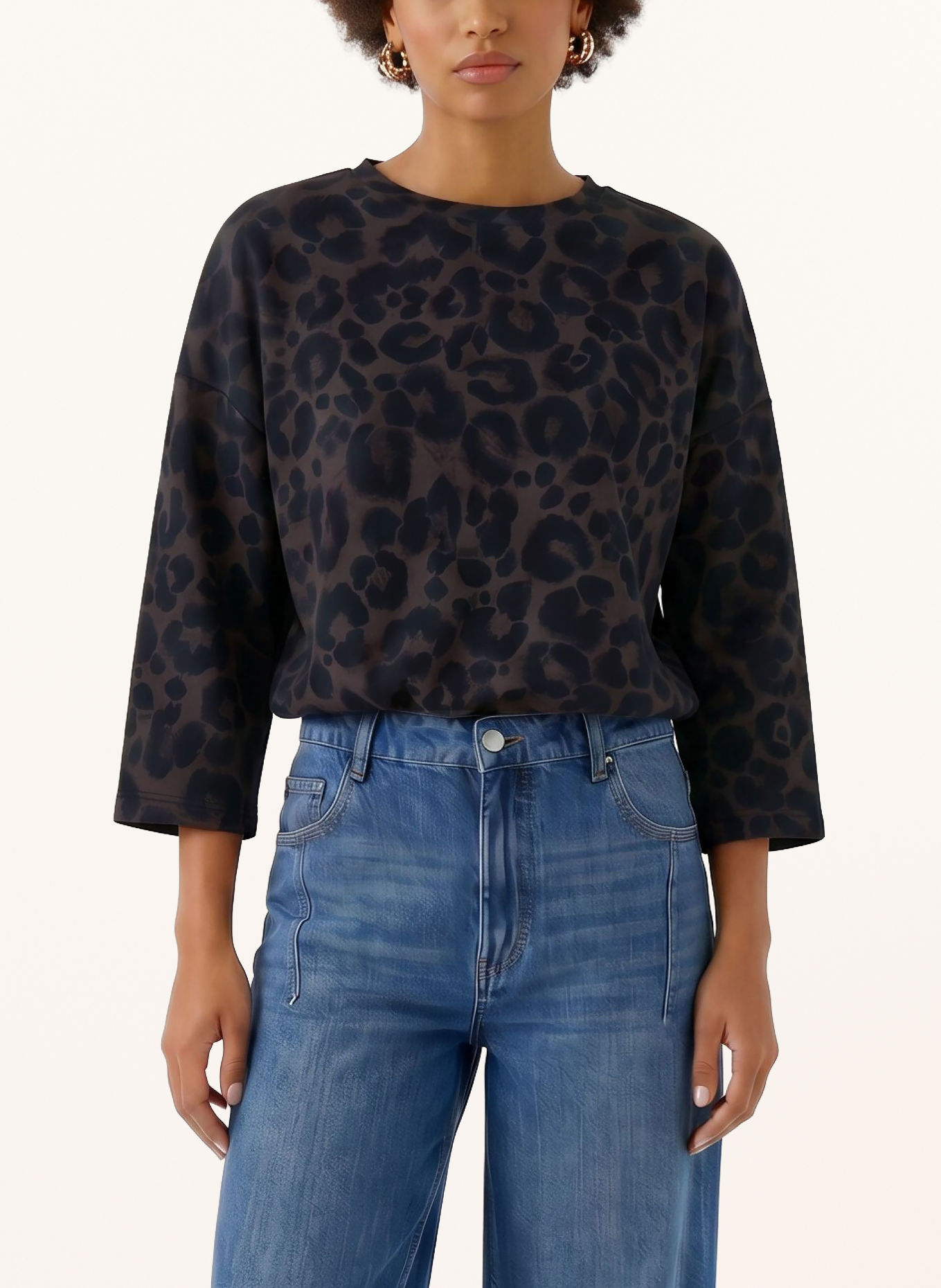 oui Bluza: SZAROBRĄZOWY / CIEMNOBRĄZOWY / CZARNY