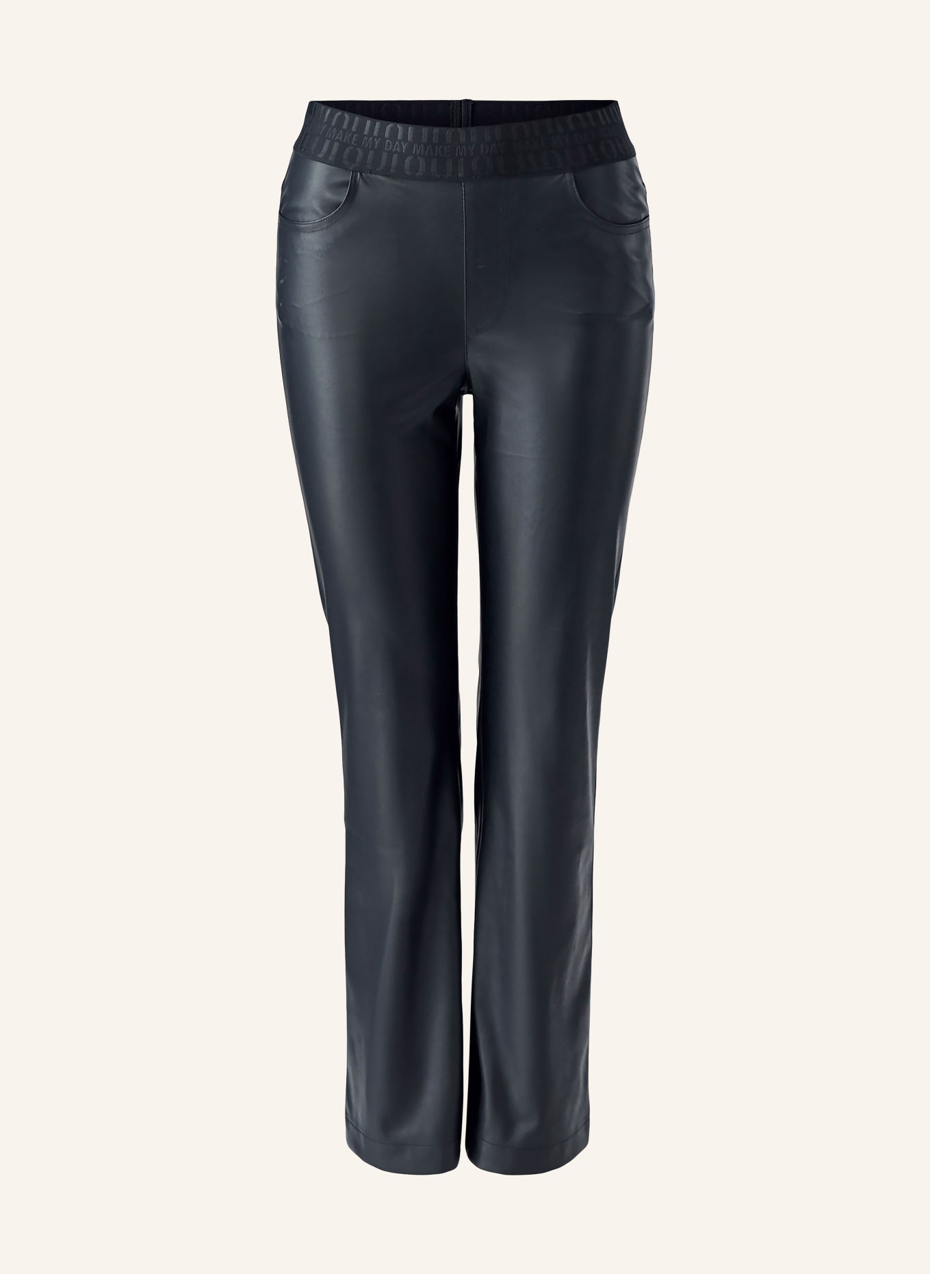oui 7/8-Hose in Lederoptik: SCHWARZ