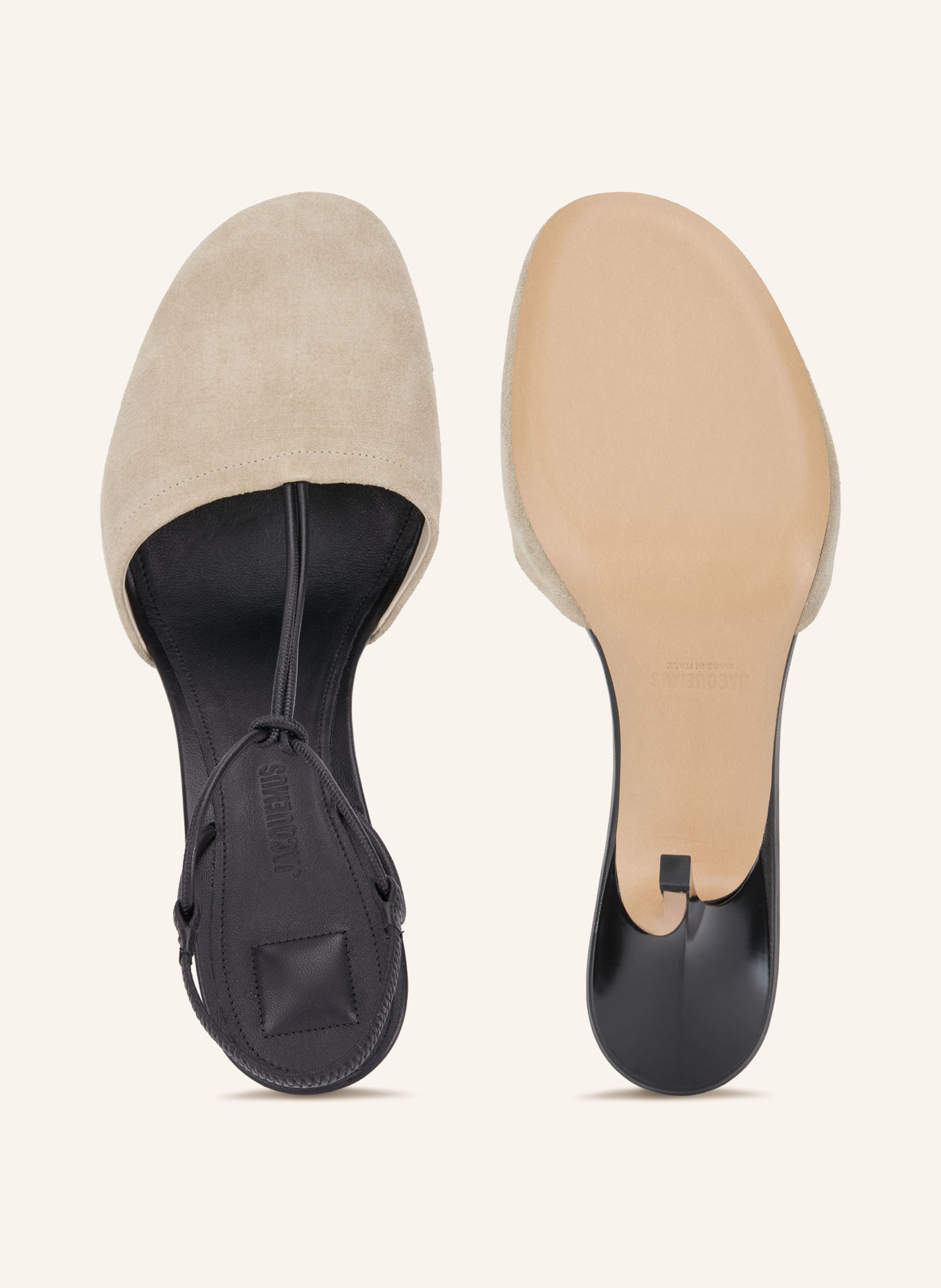 JACQUEMUS Slingpumps LES PINA: BEIGE / SVART