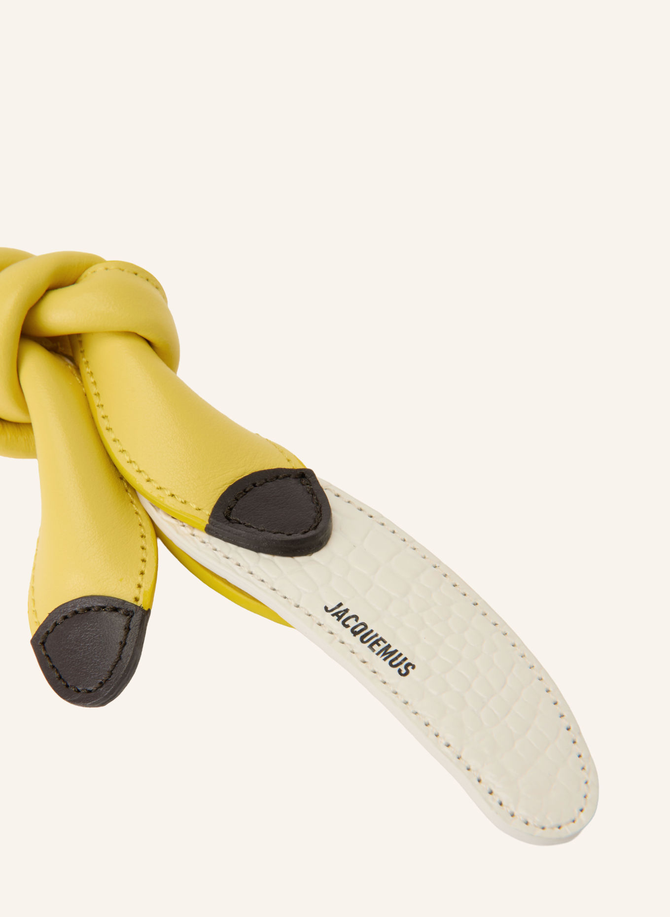 JACQUEMUS Taschenanhänger LE BANANE KEYRING: GELB / DUNKELBRAUN / CREME