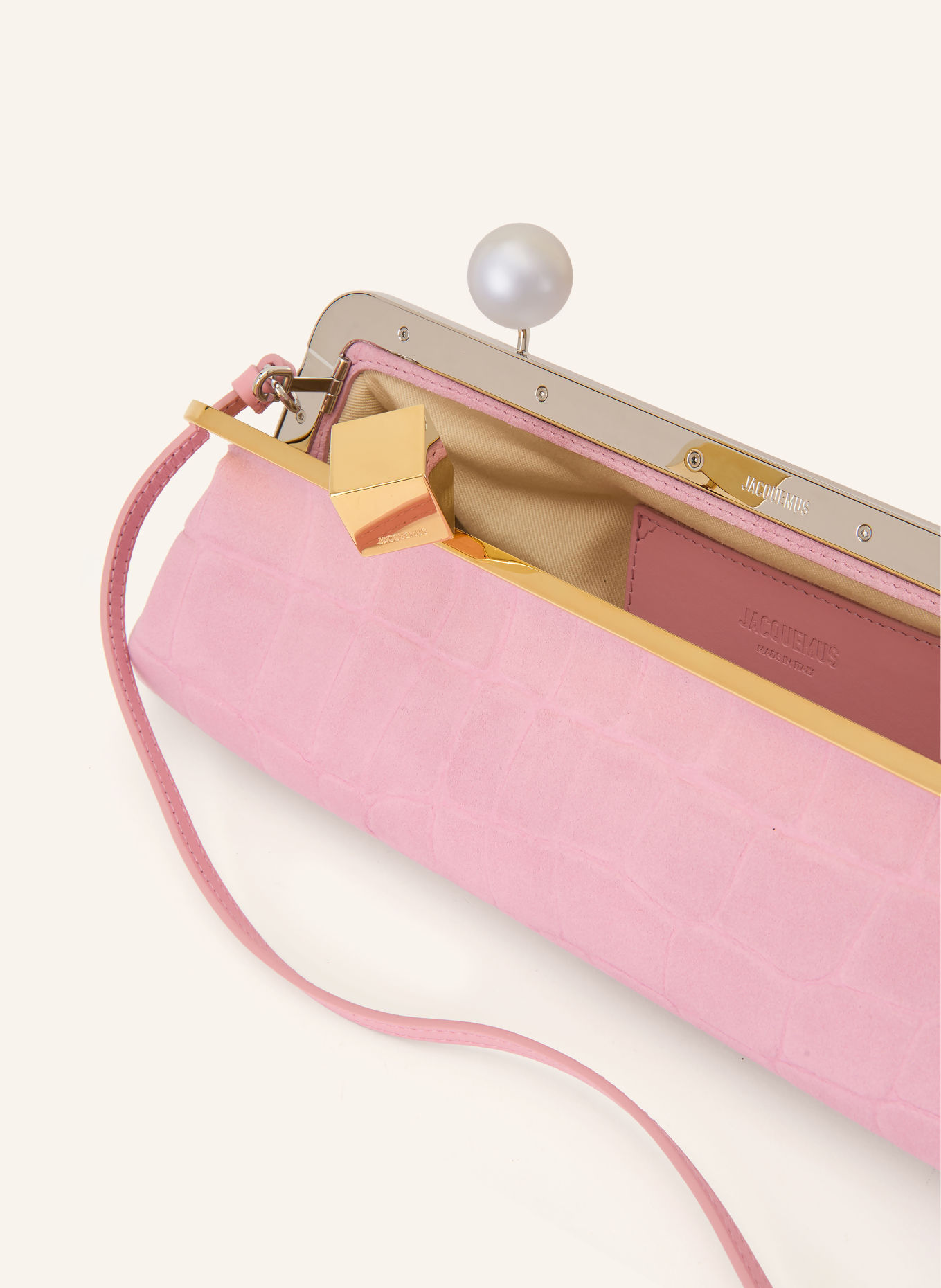 JACQUEMUS Clutch LA POCHETTE SALON: ROZE / ZILVER / GOUD