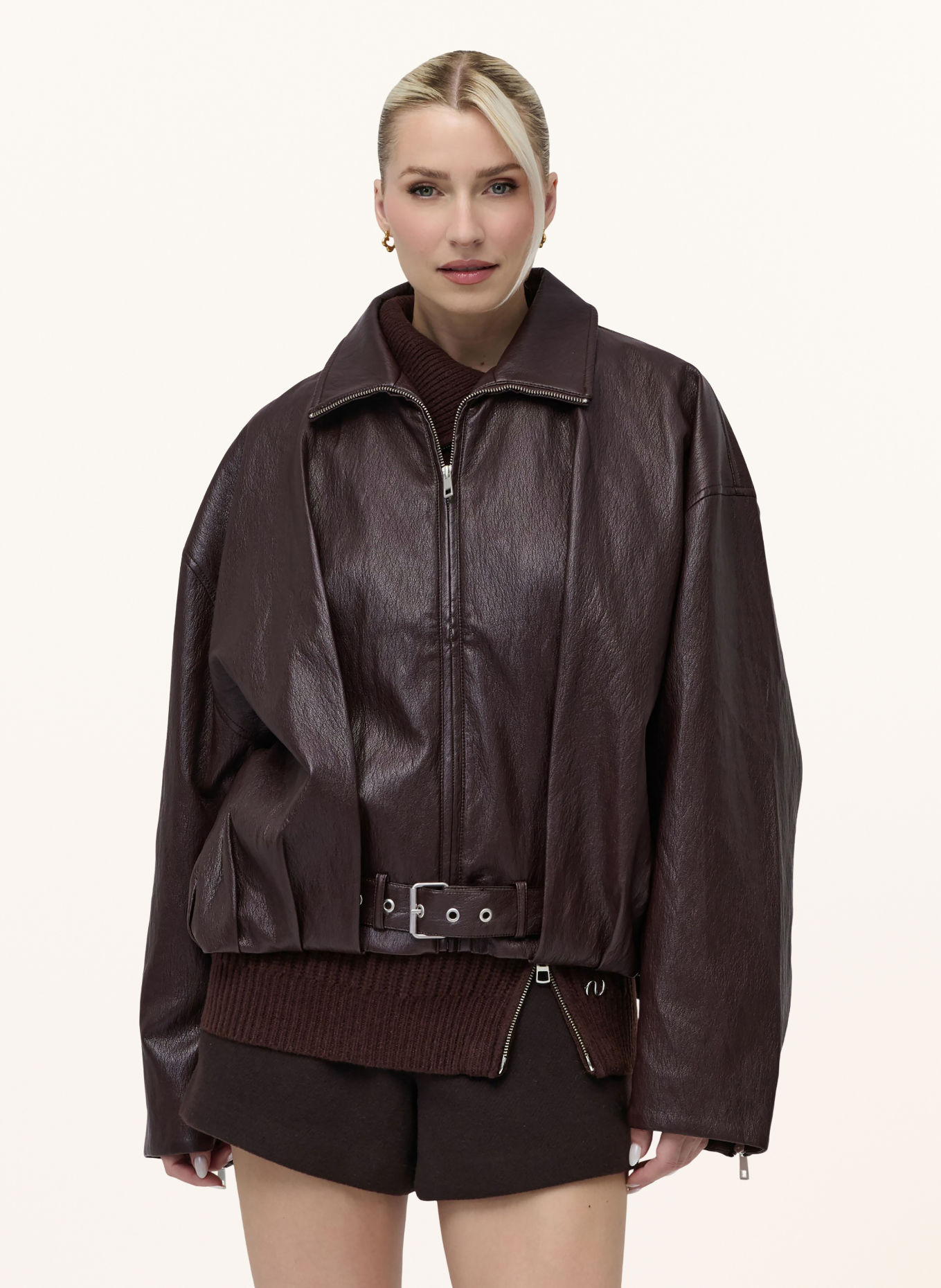 LeGer Studio Jacke CONSTANCE in Lederoptik: DUNKELBRAUN