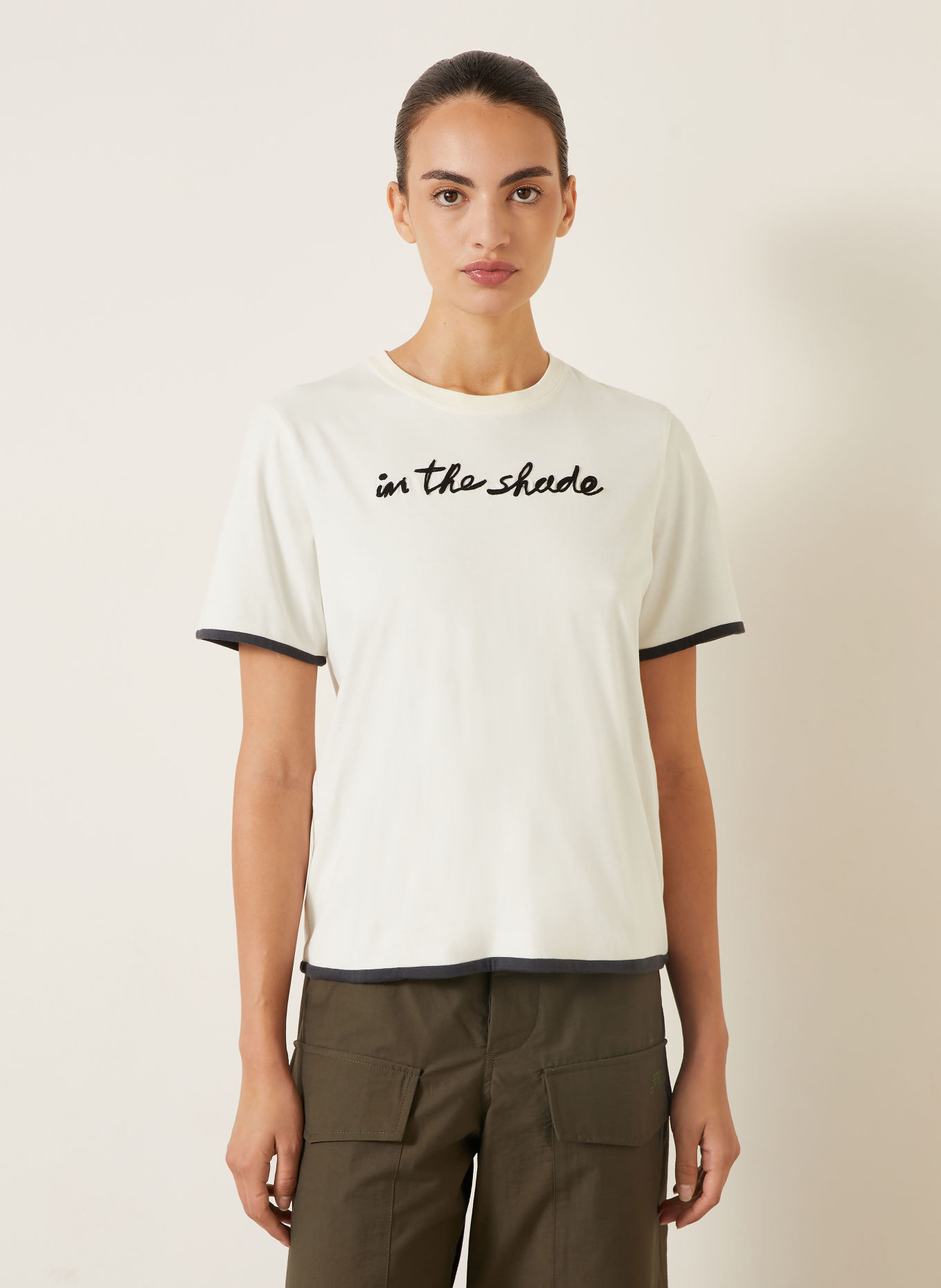 JW ANDERSON T-shirt: ÉCRU / GRIS FONCÉ