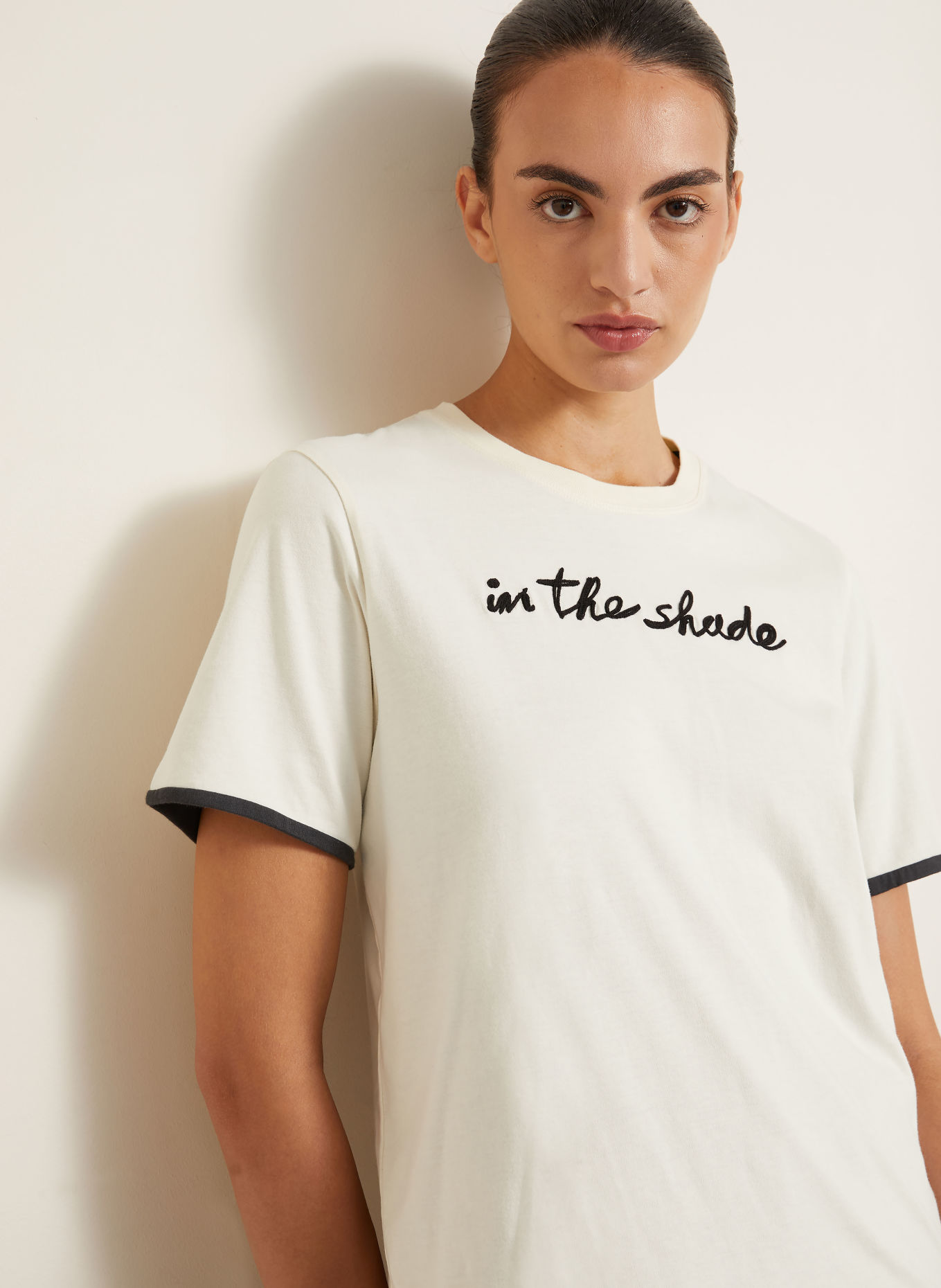 JW ANDERSON T-shirt: ÉCRU / GRIS FONCÉ