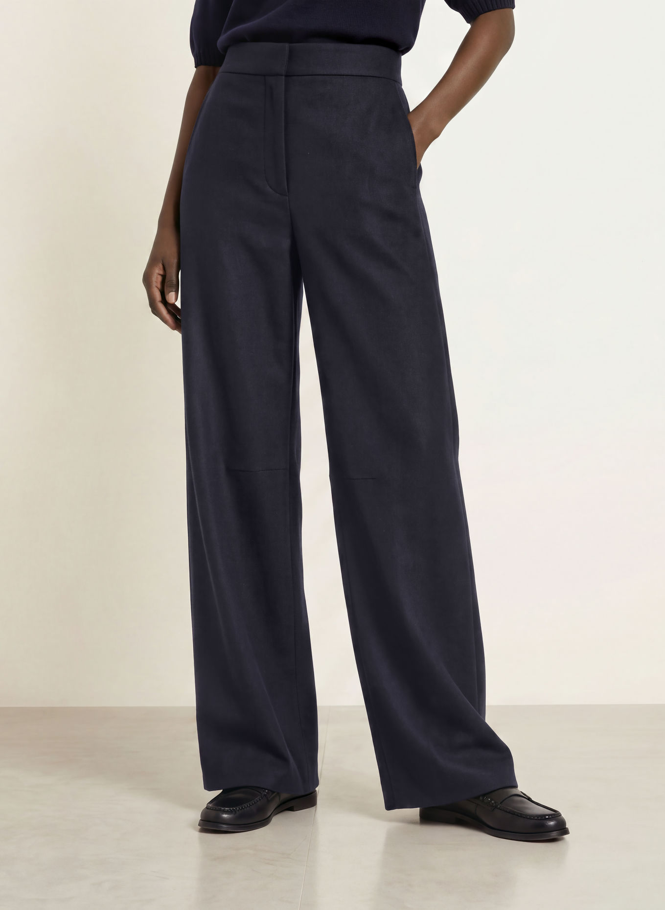 soeur Pantalon palazzo HAWK en flanelle: BLEU FONCÉ