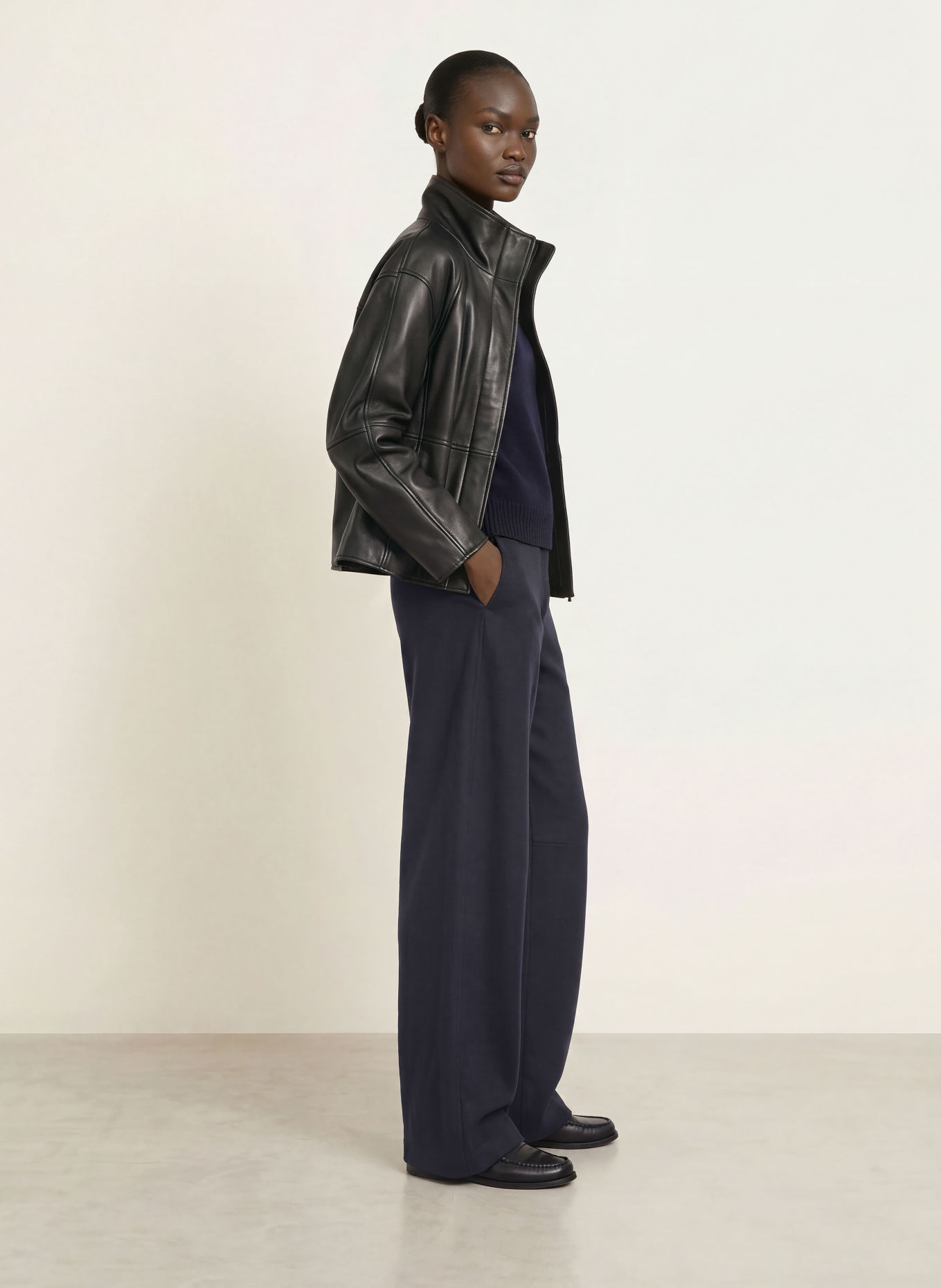soeur Pantalon palazzo HAWK en flanelle: BLEU FONCÉ