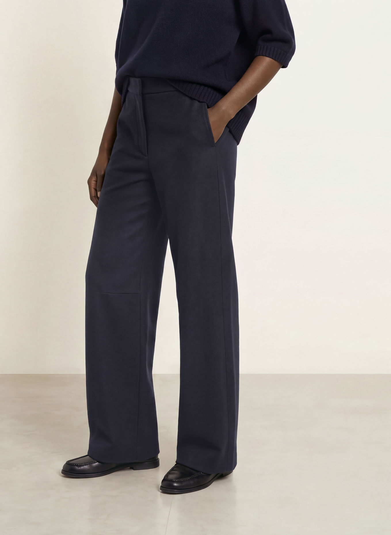 soeur Pantalon palazzo HAWK en flanelle: BLEU FONCÉ