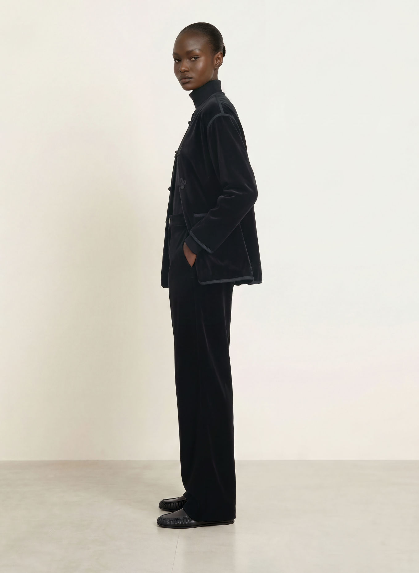 soeur CELESTIN-Marlene-broek van fluweel: ZWART