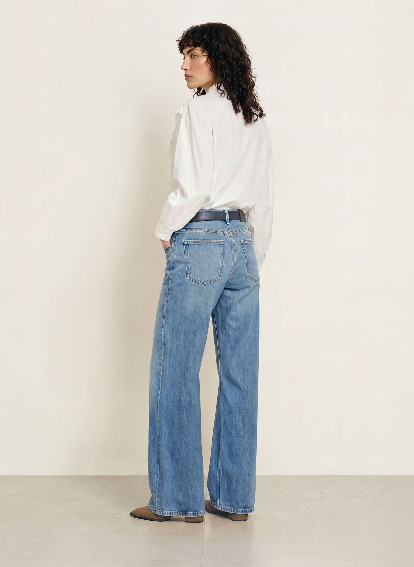 FRAME Hemdbluse mit Spitze: WEISS