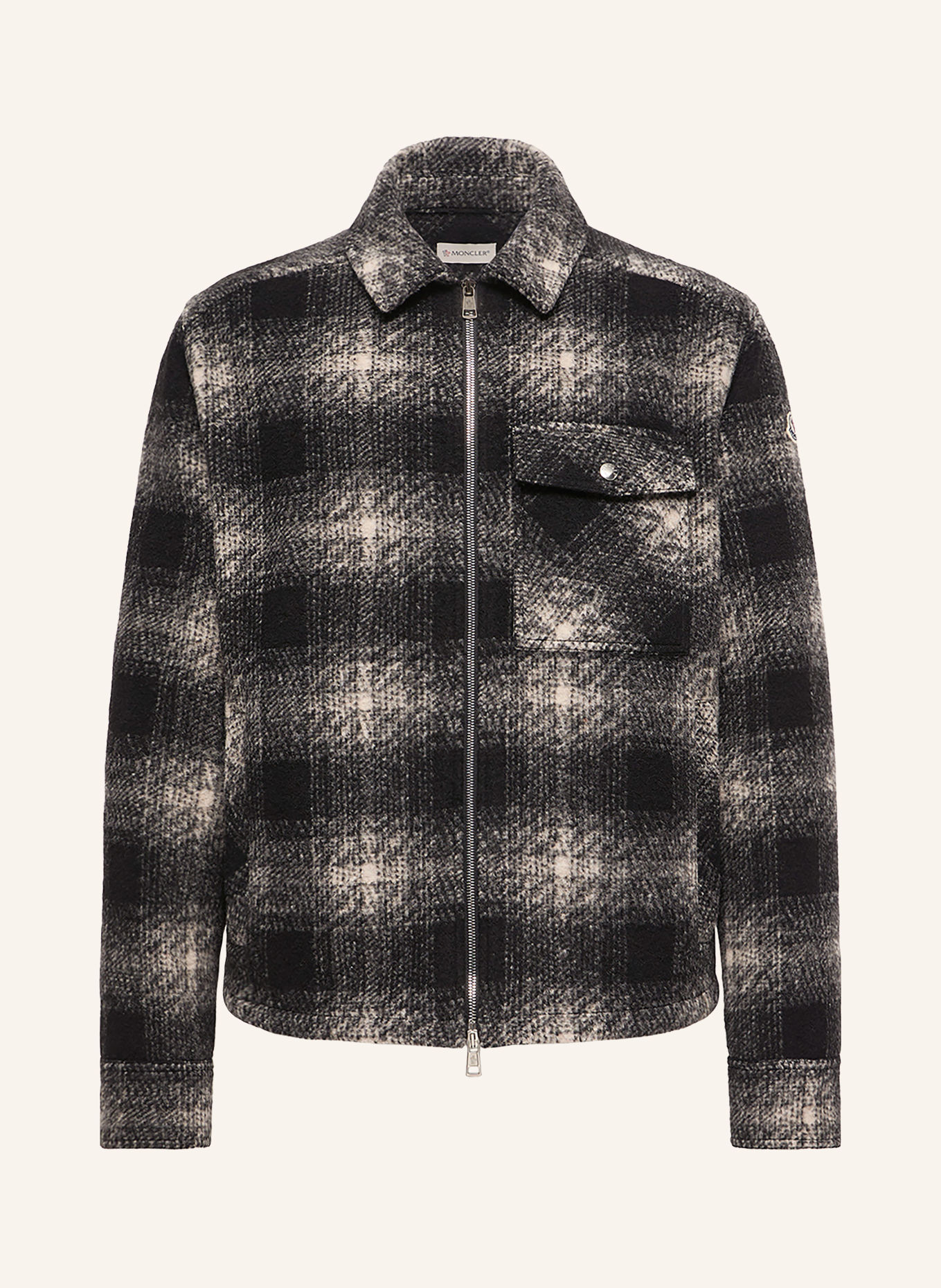 MONCLER Overjacket: SCHWARZ / HELLGRAU / DUNKELGRAU