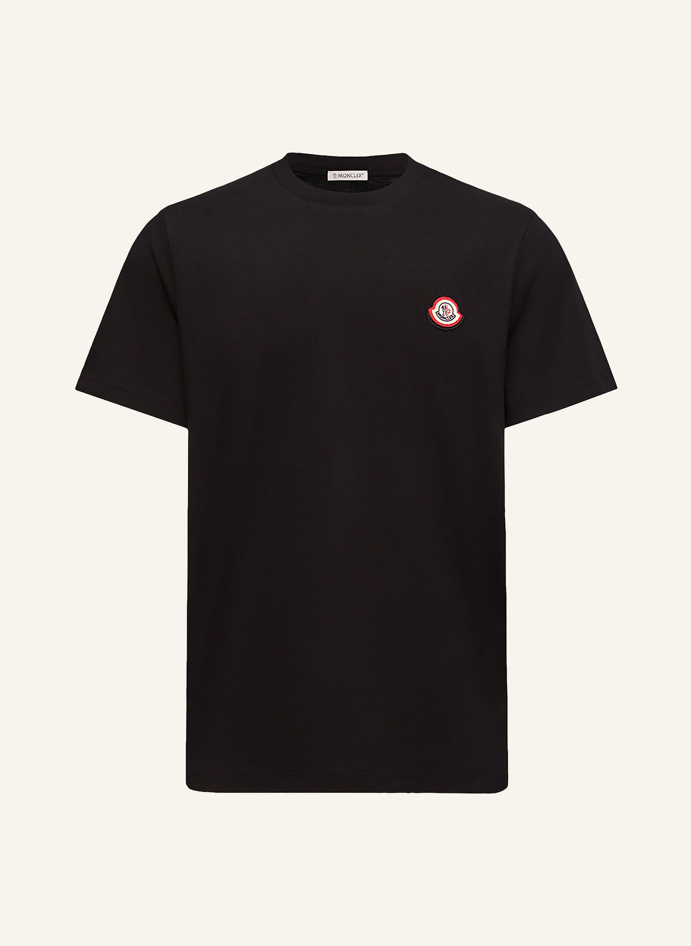 MONCLER T-shirt: BLACK / ECRU / RED