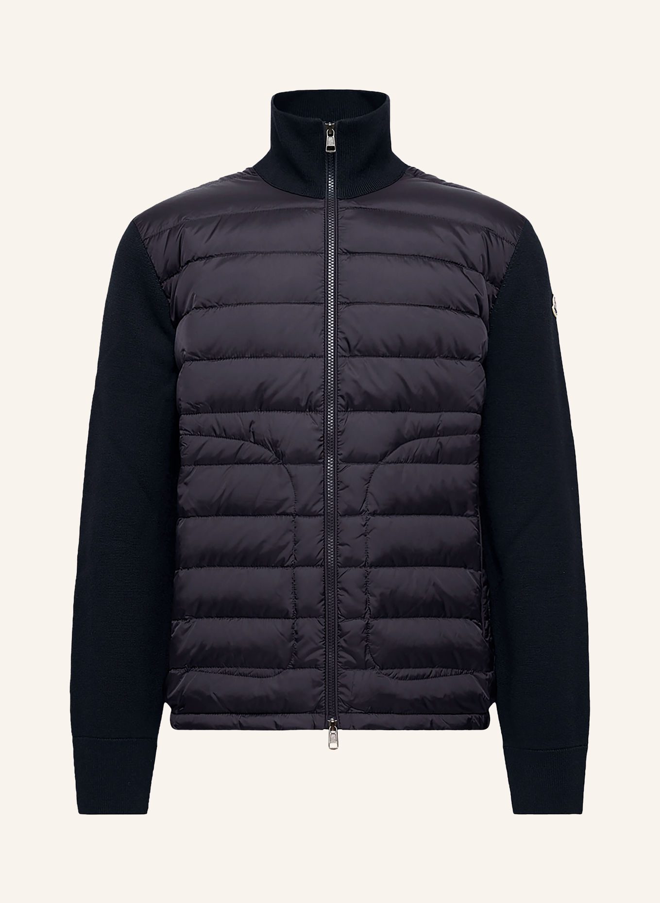 MONCLER Lekka kurtka puchowa z mieszanki materiałów: GRANATOWY
