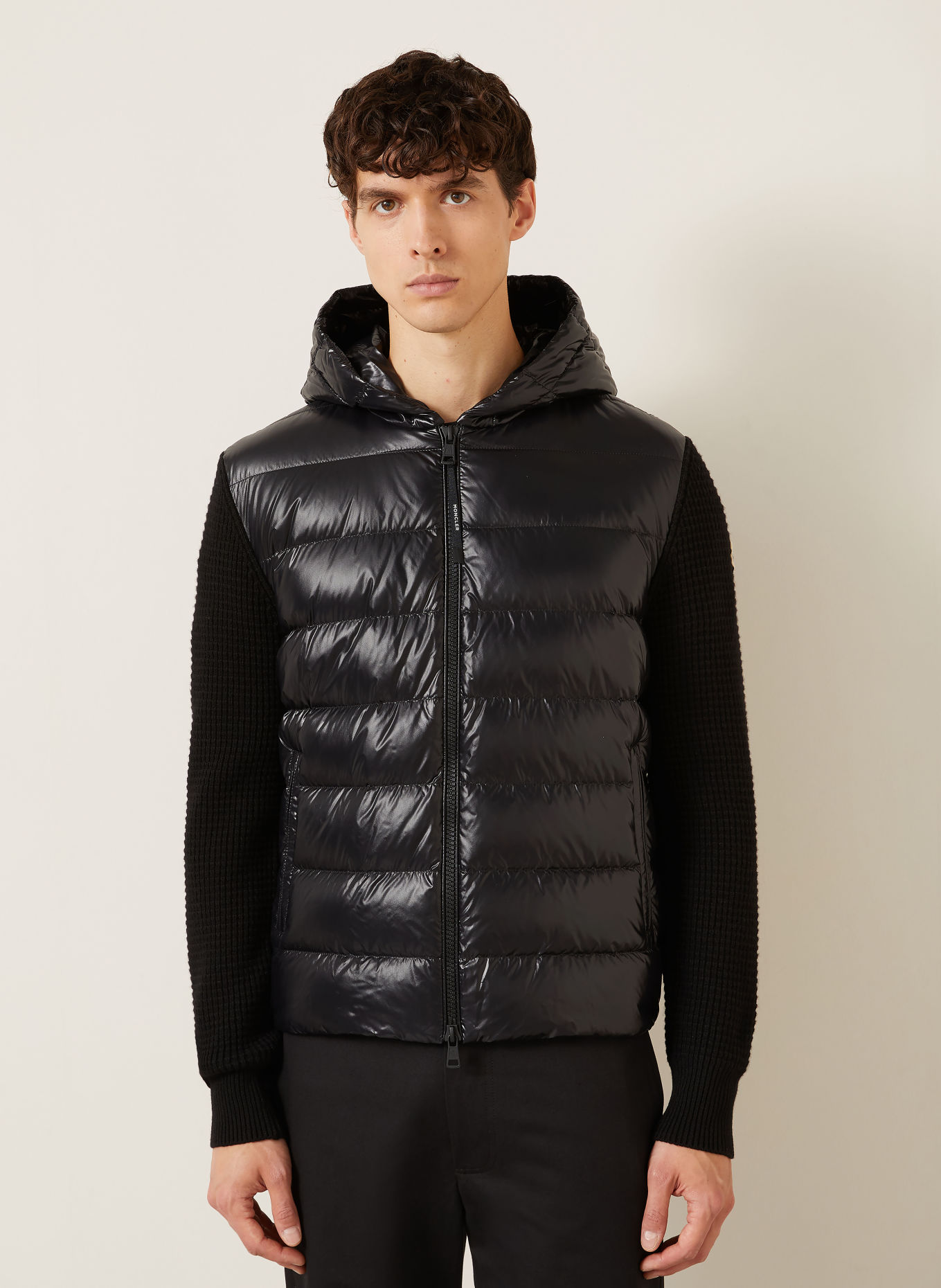 MONCLER Lightweight down jacket in a blend of materials: BLACK